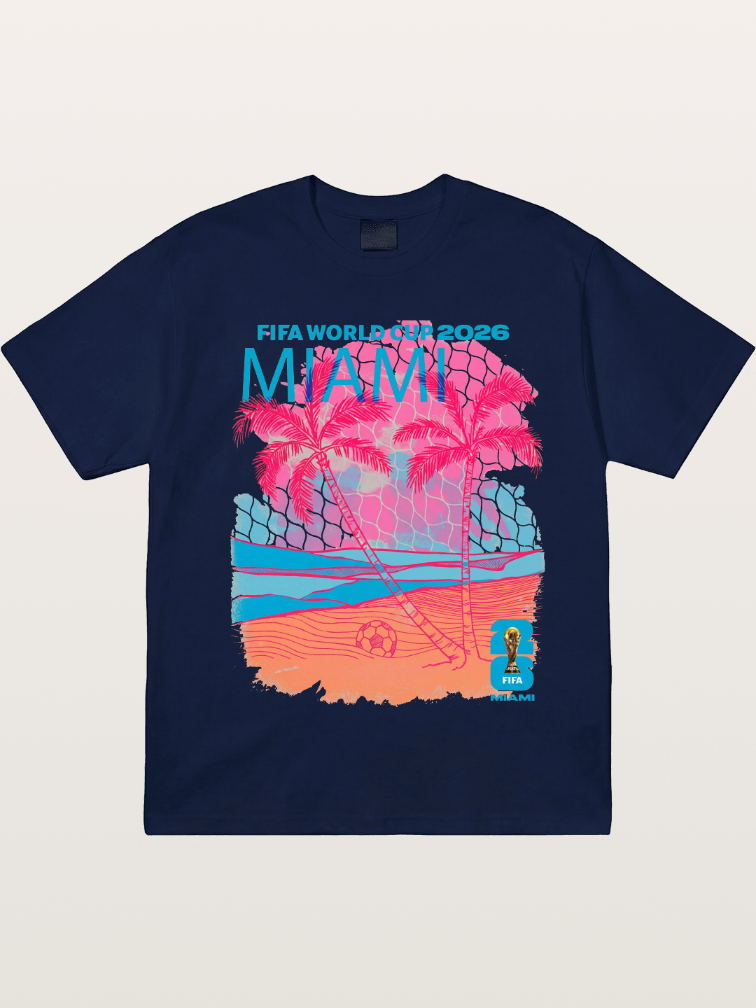 Miami WC 2026 Tropical Sunset Beach Gildan T-shirt