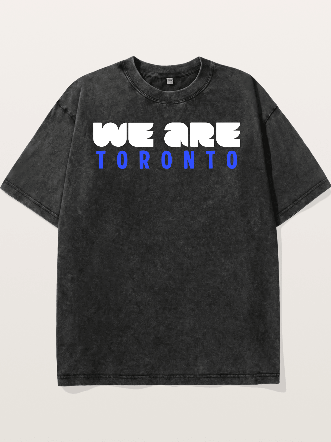 Toronto Blue-Red Two-Tone Text Washed T-shirt