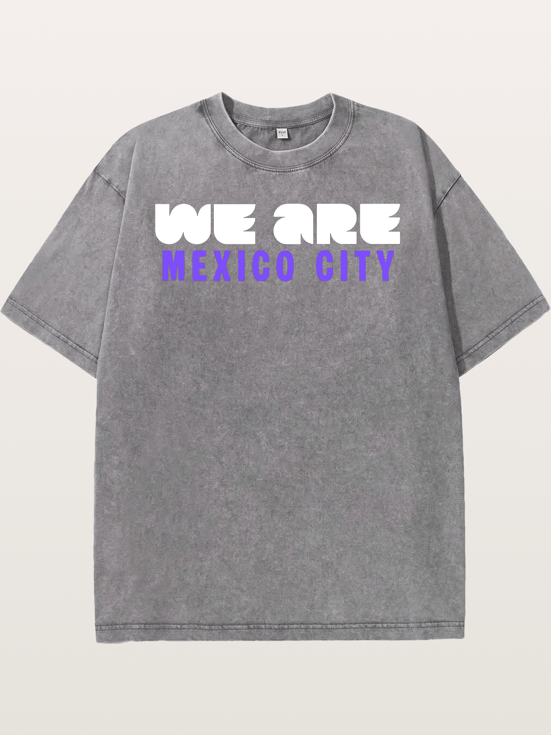 Mexico City Purple Bold Print Washed T-shirt