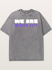 Mexico City Purple Bold Print Washed T-shirt