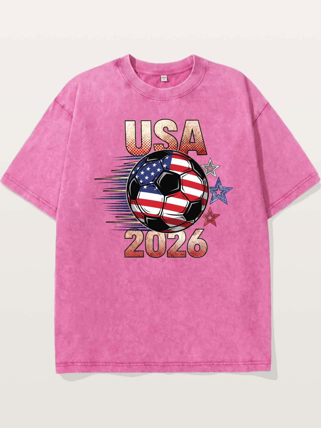USA 2026 American Flag Soccer Ball Washed T-shirt