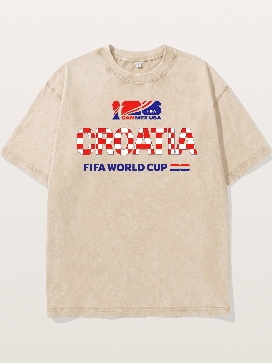 Croatia 2026 World Cup Typo Washed T-shirt