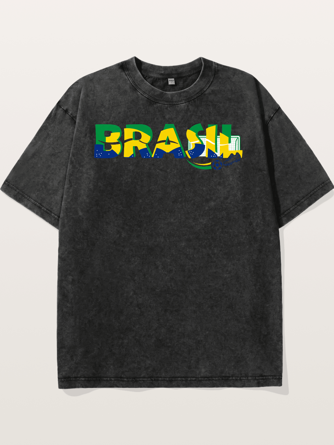 Brasil Typo Soccer Badge Washed T-shirt