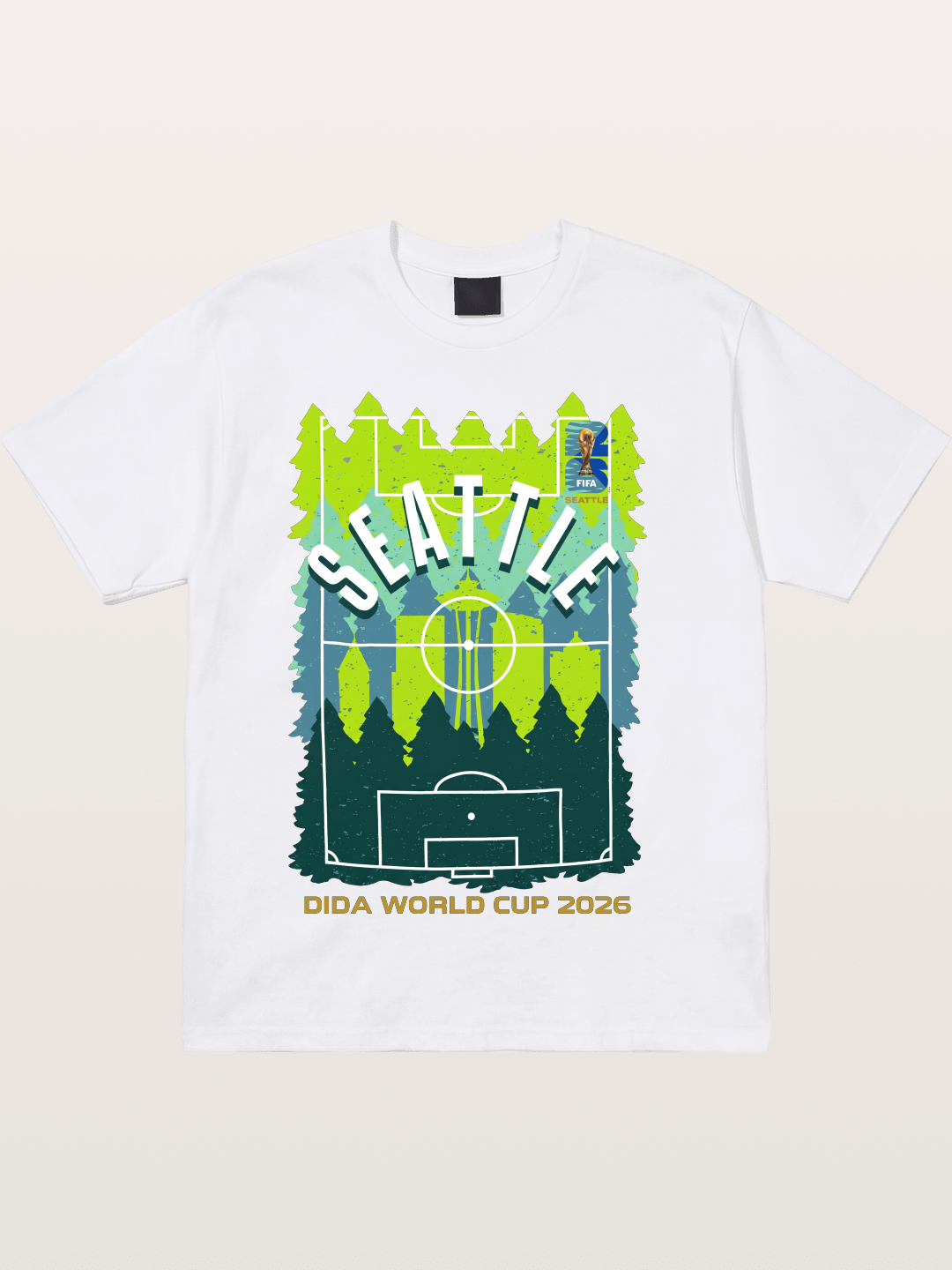 Seattle WC 2026 Forest Soccer Pitch Cotton T-shirt