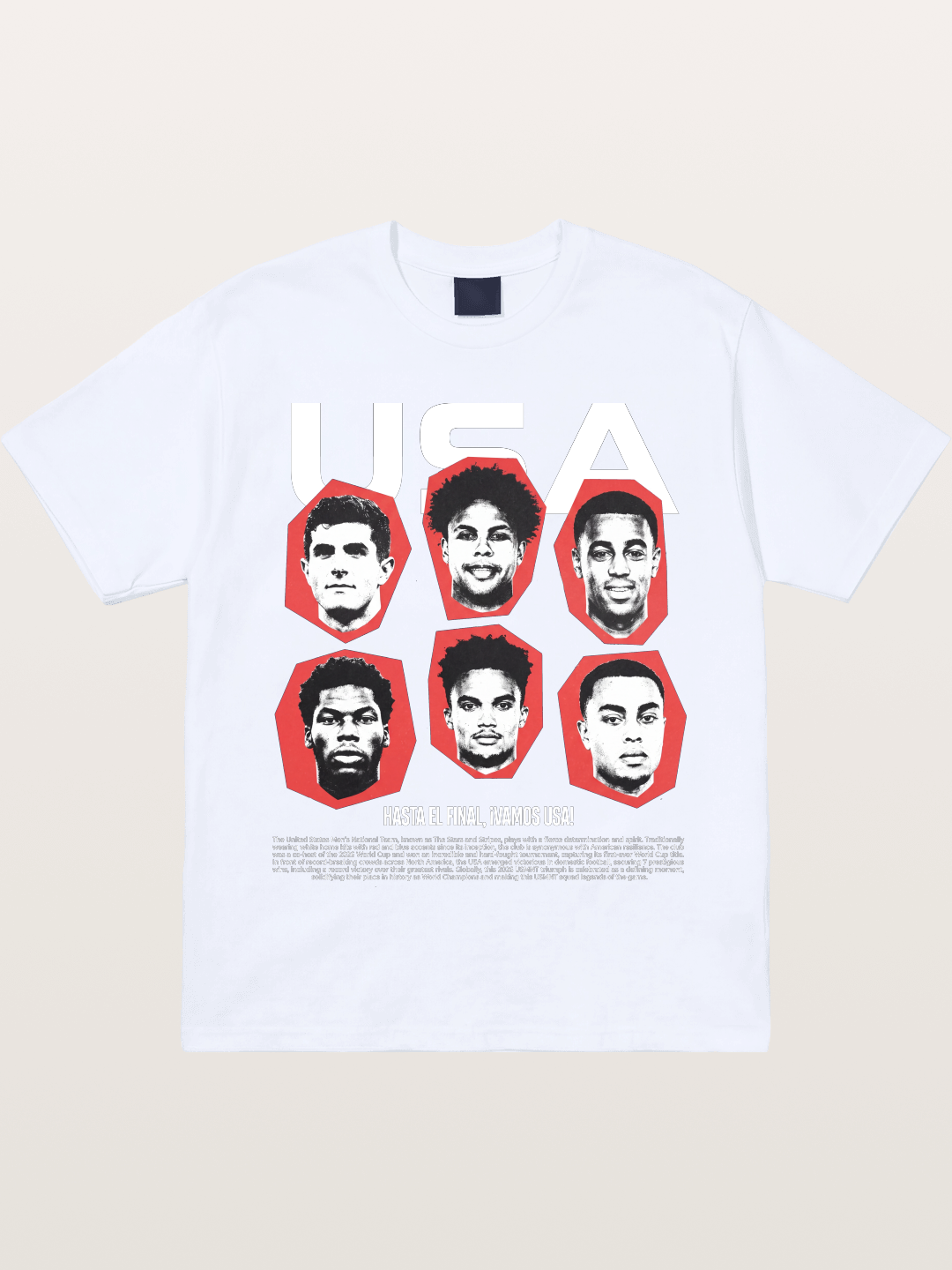 Six US Soccer Stars Hexagon Layout Gildan T-shirt