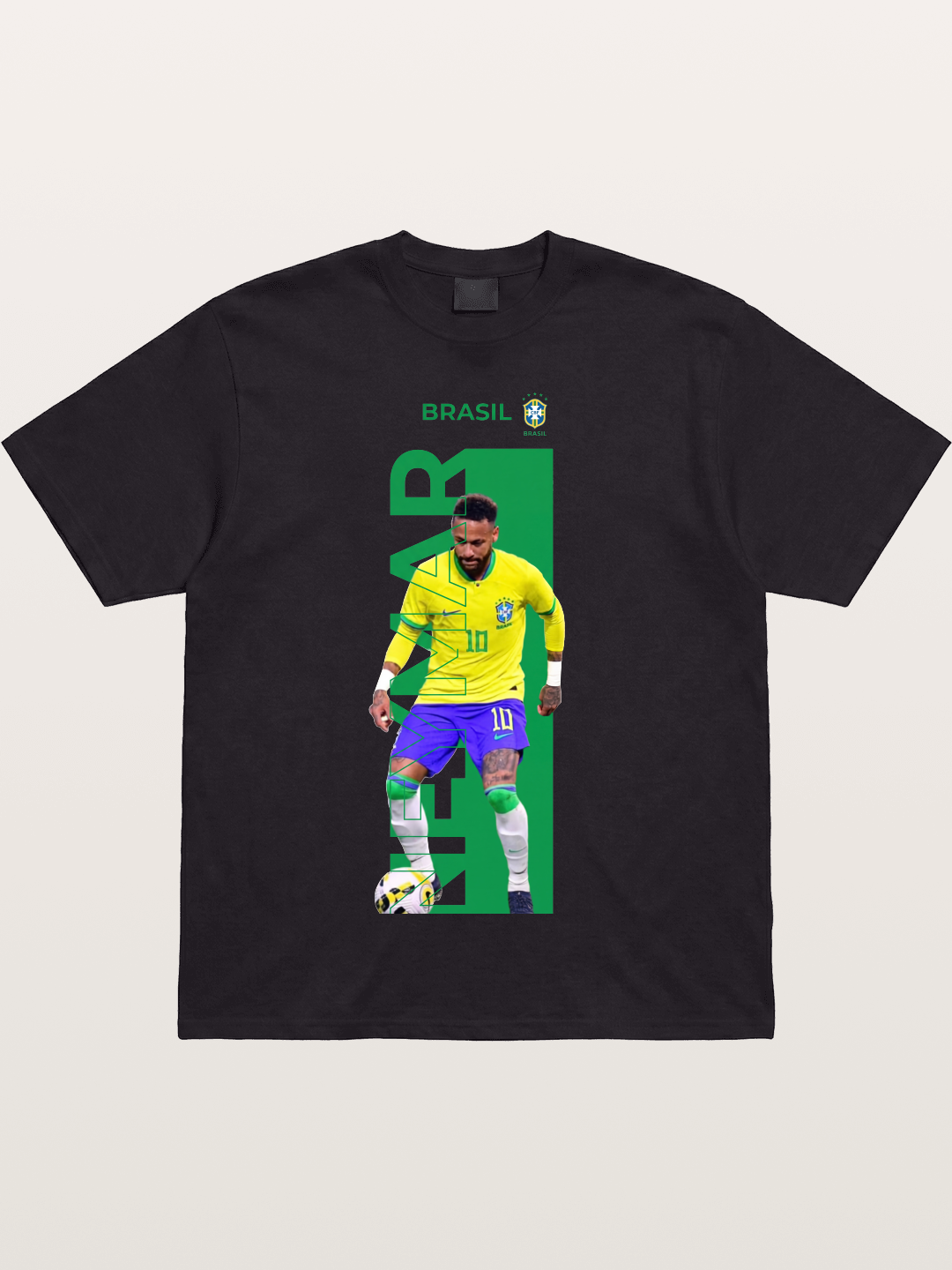 Neymar Brasil Jersey Print Cotton T-shirt