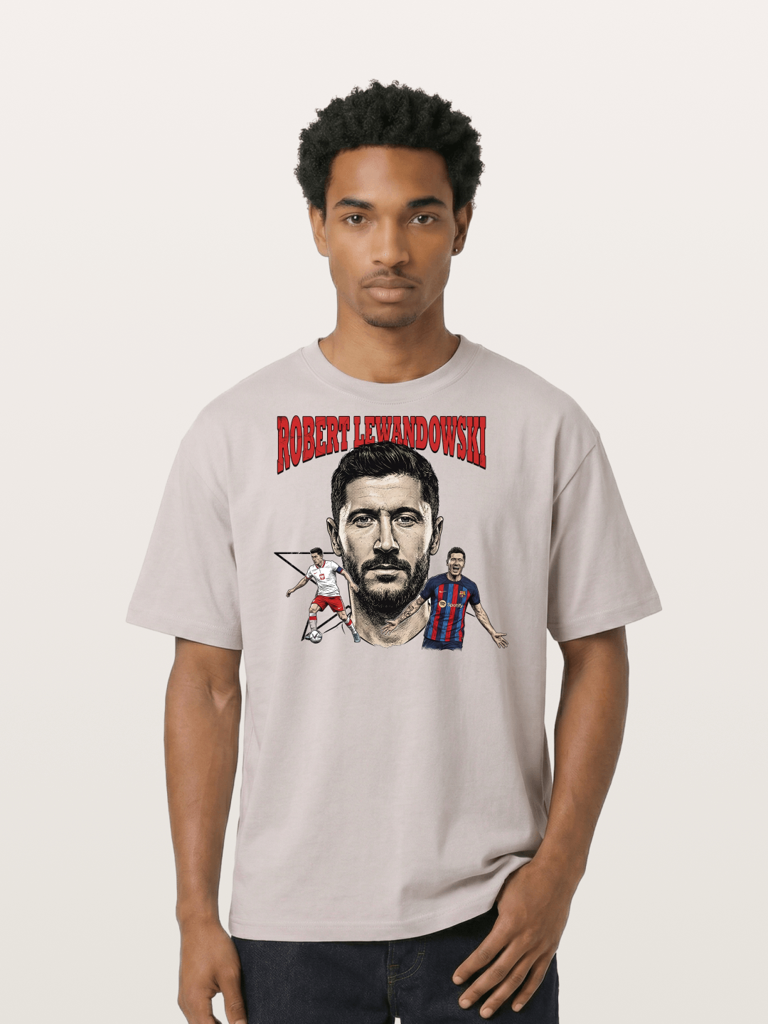 Robert Lewandowski Football Art Cotton T-shirt