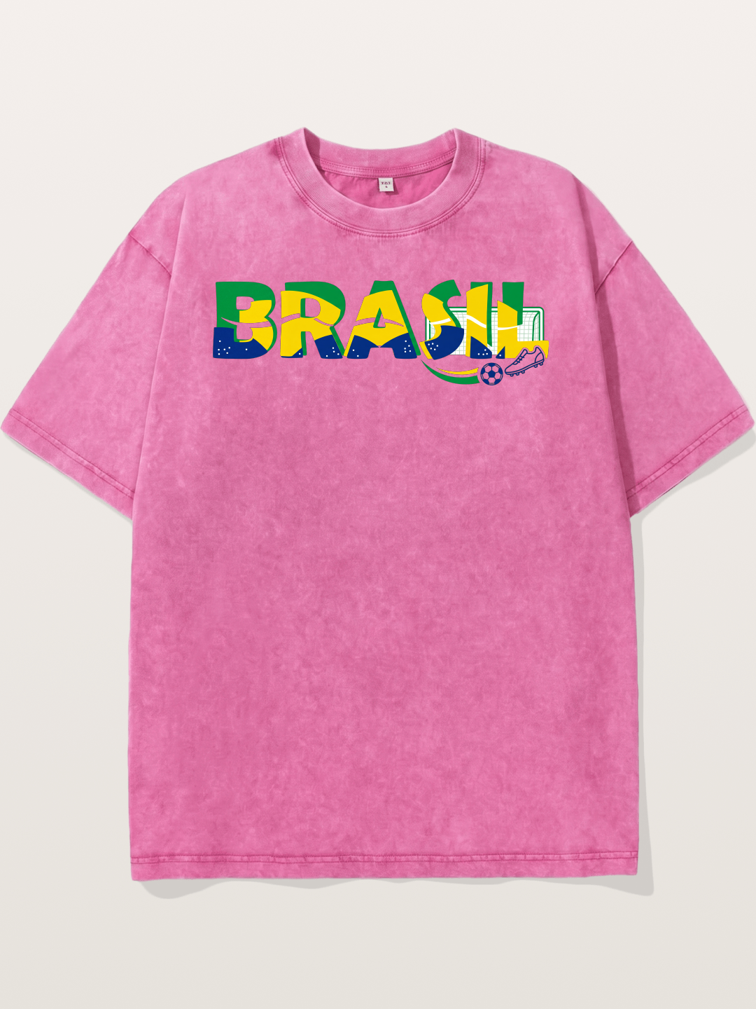 Brasil Typo Soccer Badge Washed T-shirt