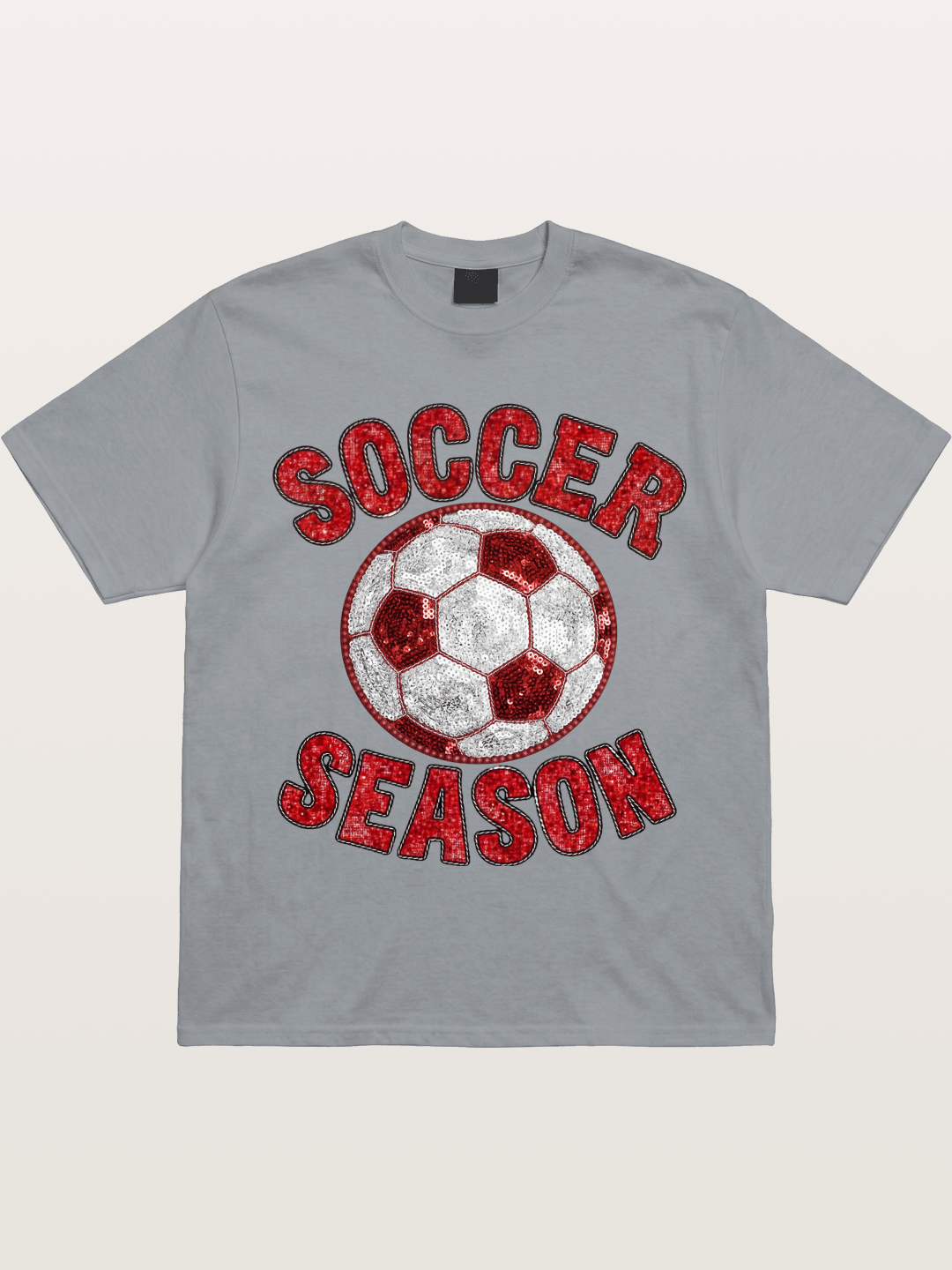 Glitter Soccer Season Badge Gildan T-shirt