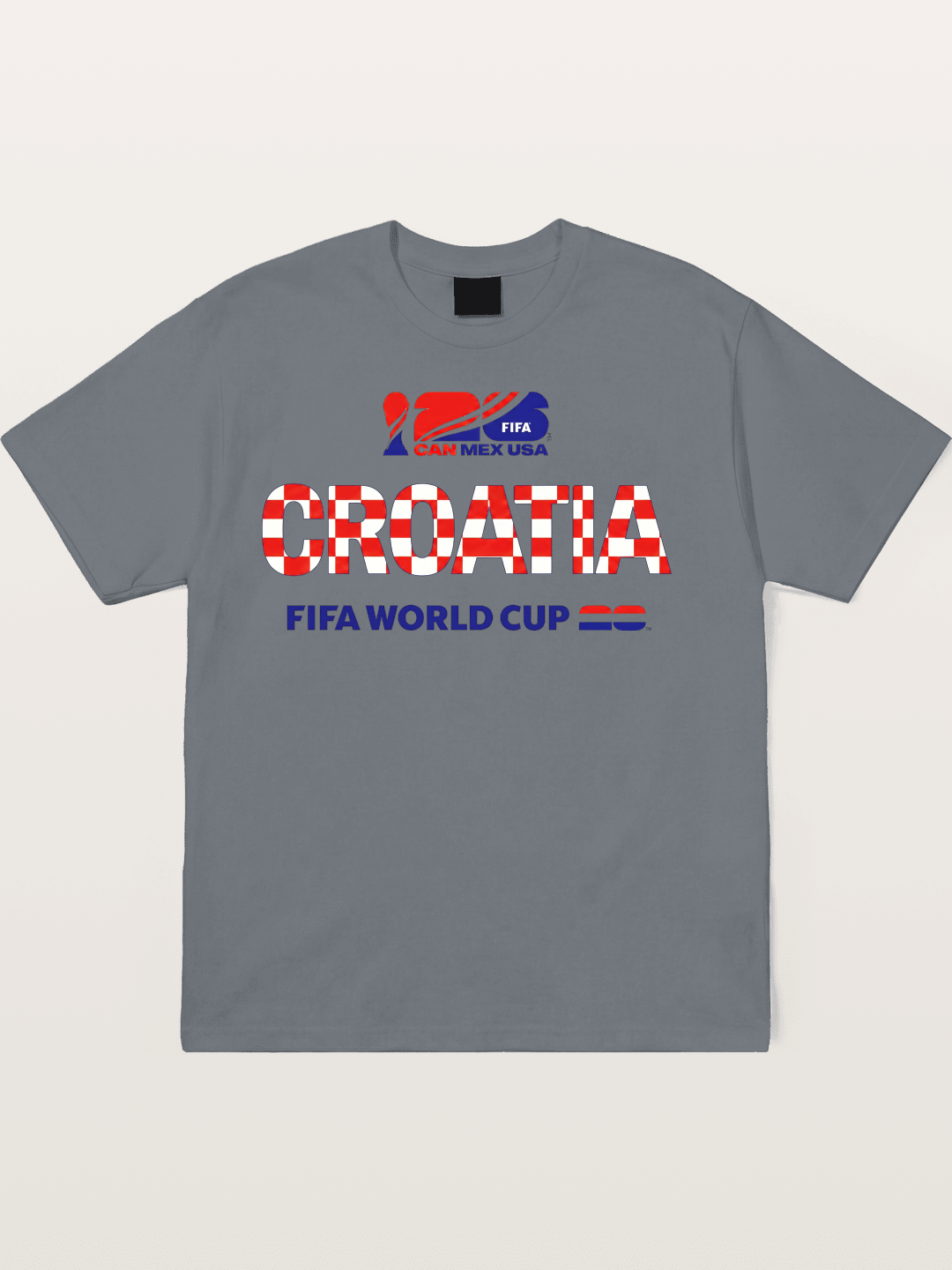 Croatia 2026 World Cup Typo Cotton T-shirt