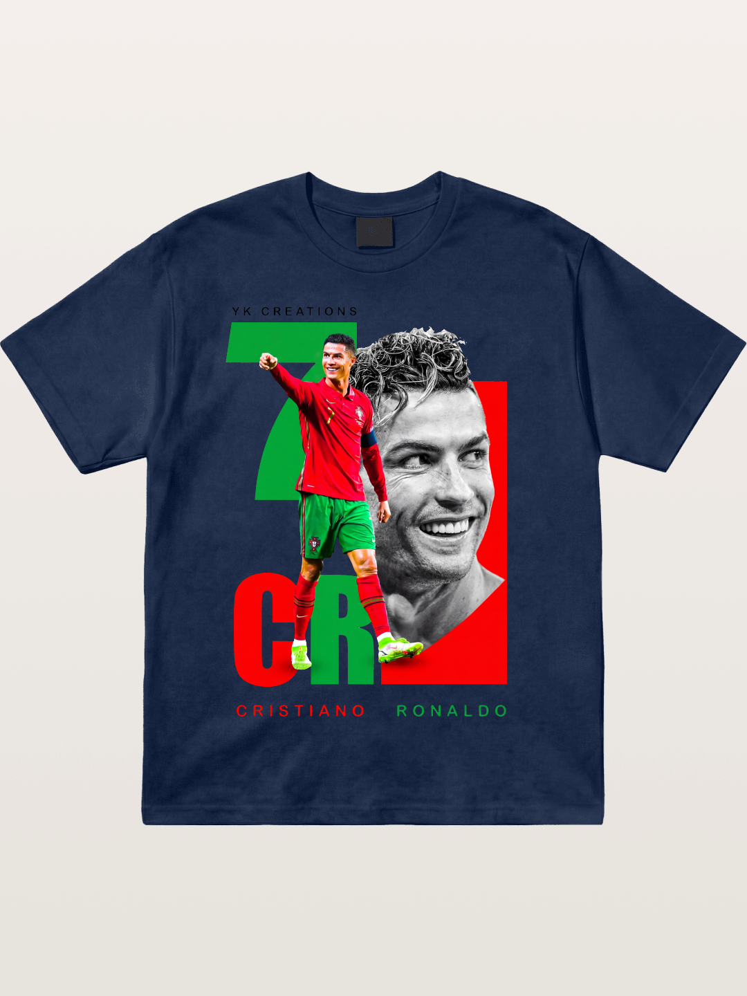 Ronaldo Portugal Colors Portrait Cotton T-shirt