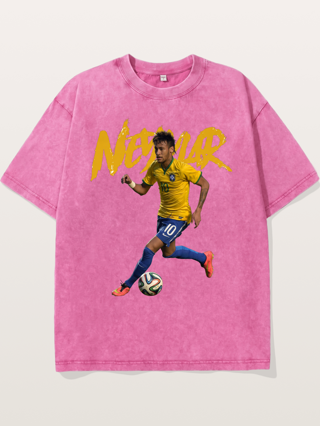 Neymar Brazil Brushstroke Art Washed T-shirt