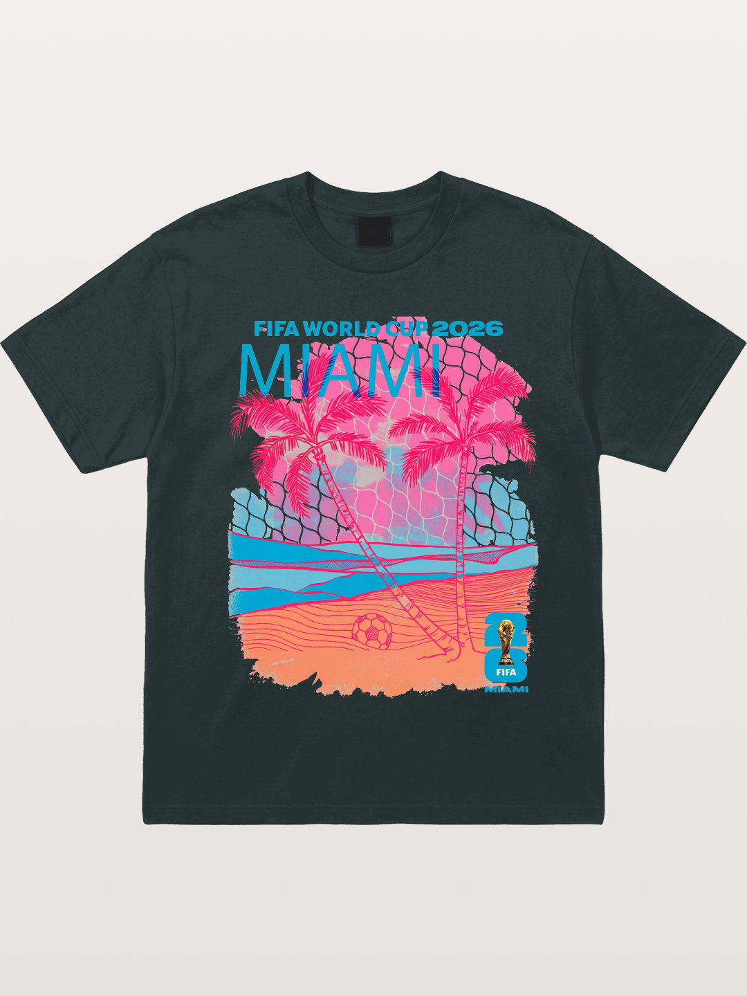 Miami WC 2026 Tropical Sunset Beach Gildan T-shirt