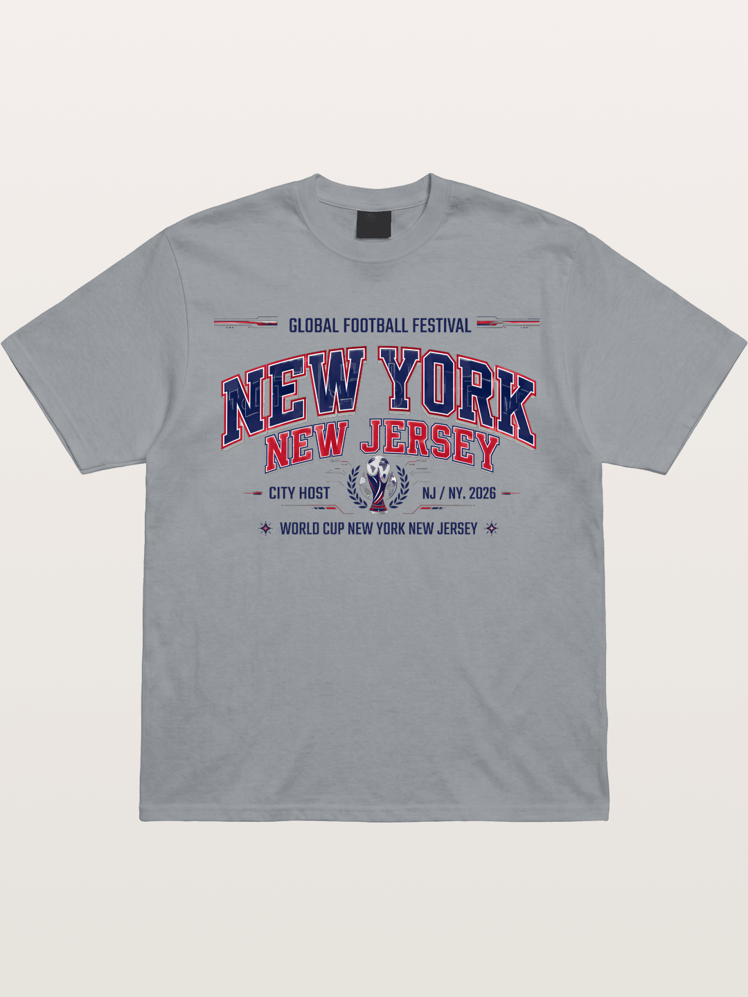 NYC New Jersey 2026 WC Badge Gildan T-shirt