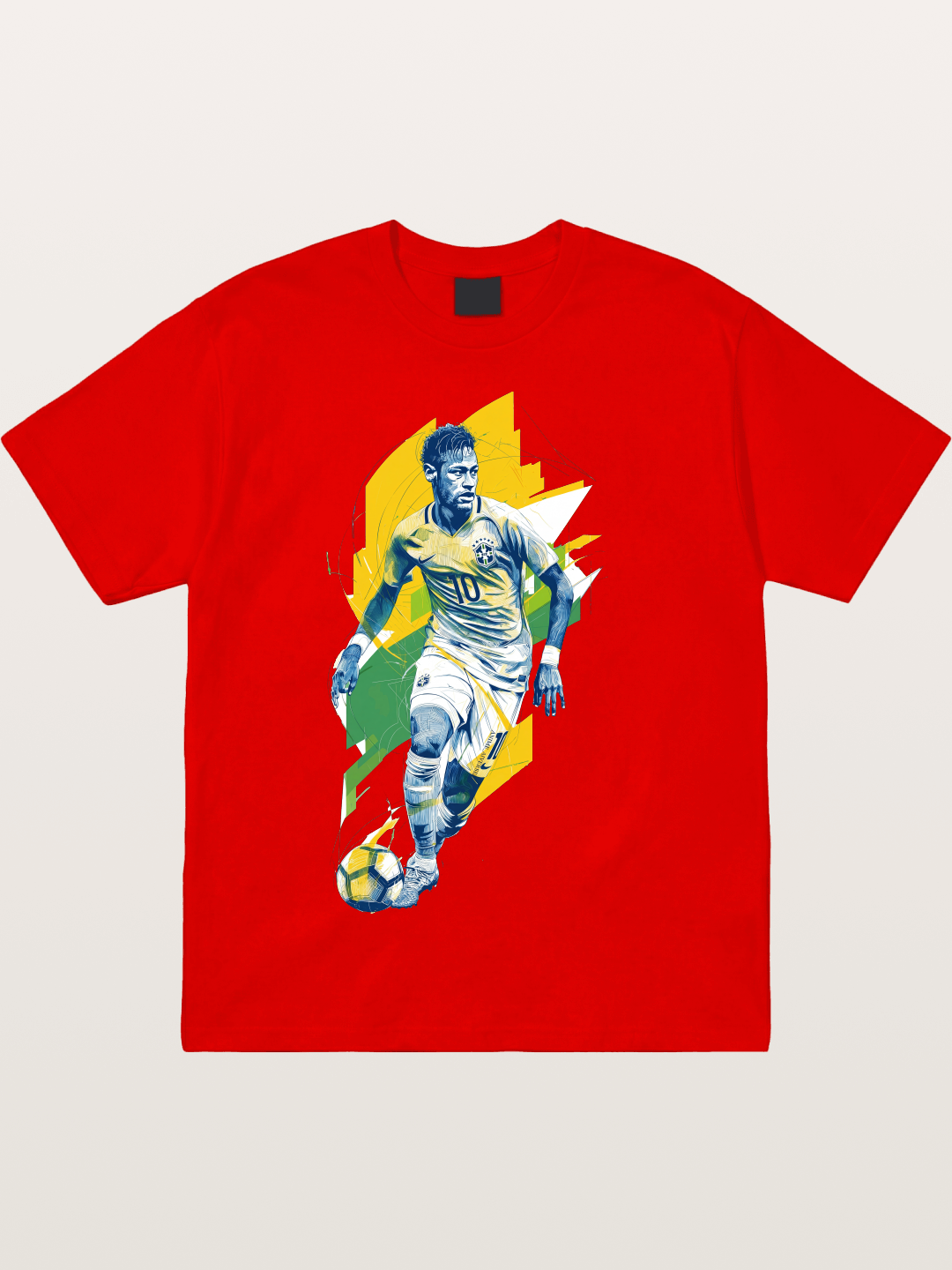 Neymar Brazil Geometric Print Cotton T-shirt