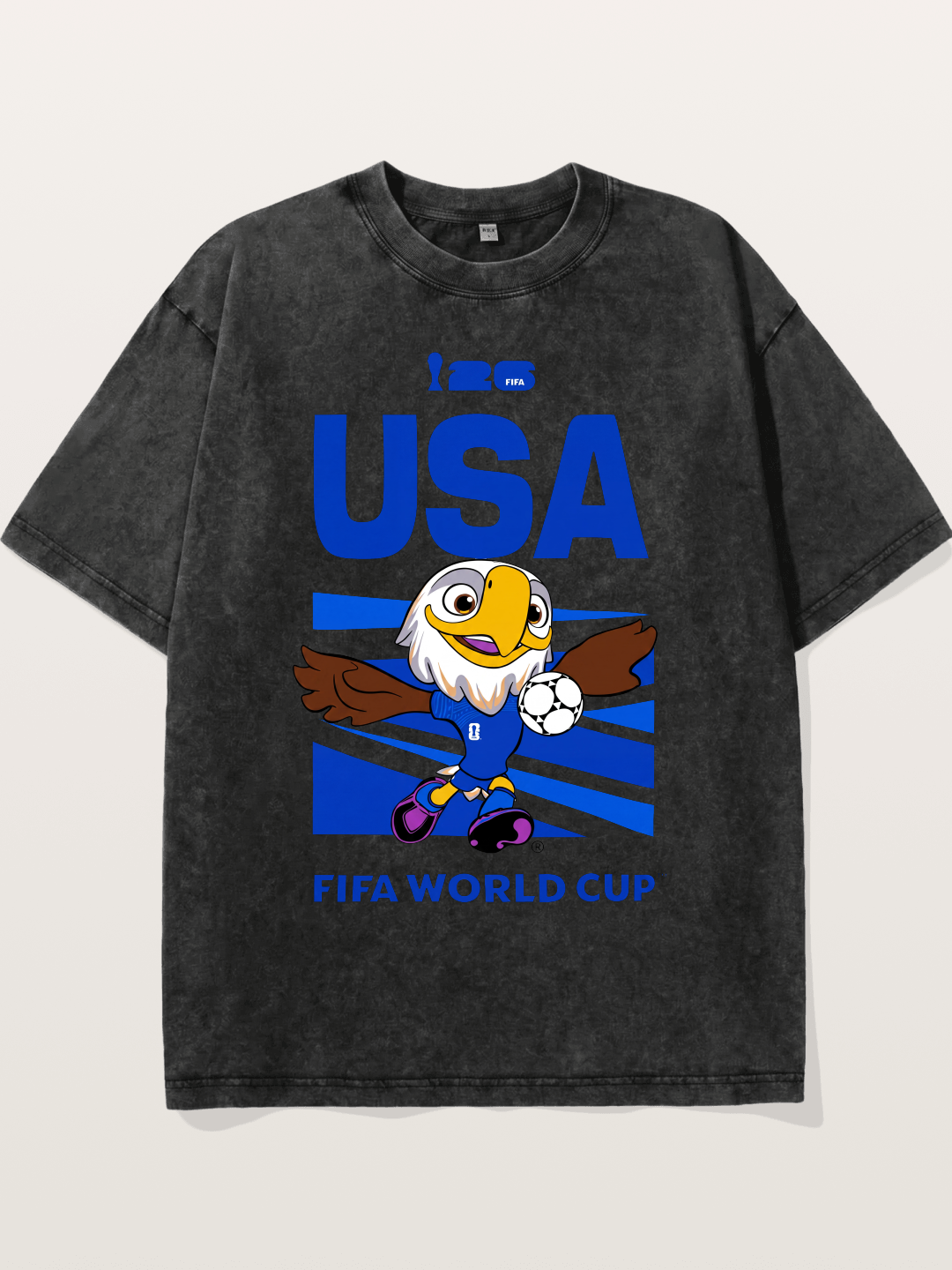 USA WC 2026 Eagle Mascot Design Washed T-shirt