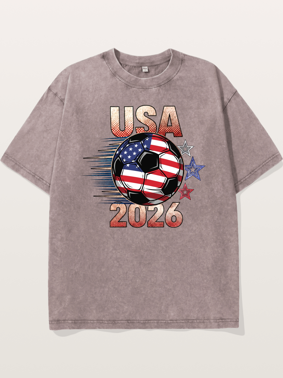USA 2026 American Flag Soccer Ball Washed T-shirt