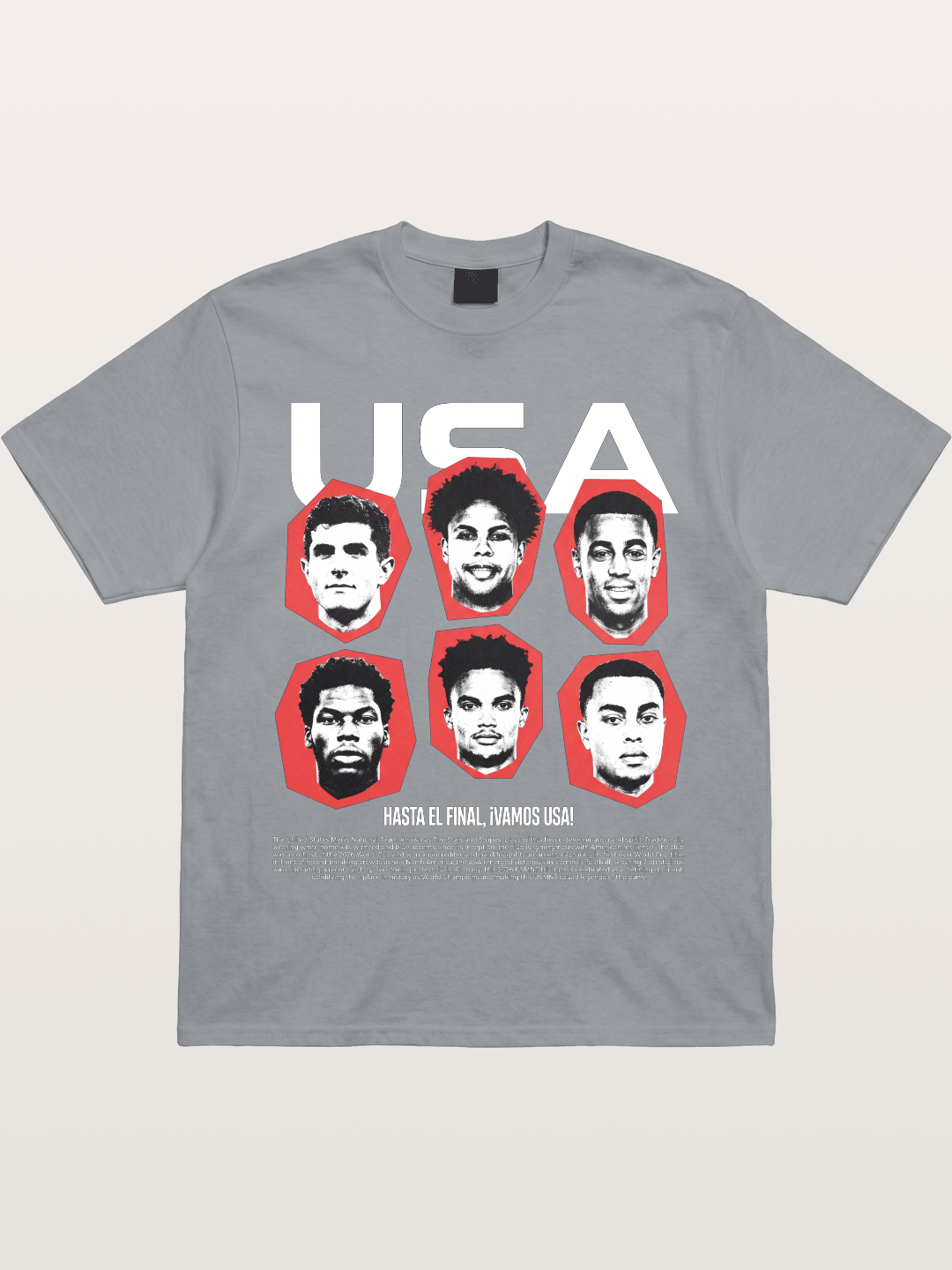 Six US Soccer Stars Hexagon Layout Gildan T-shirt