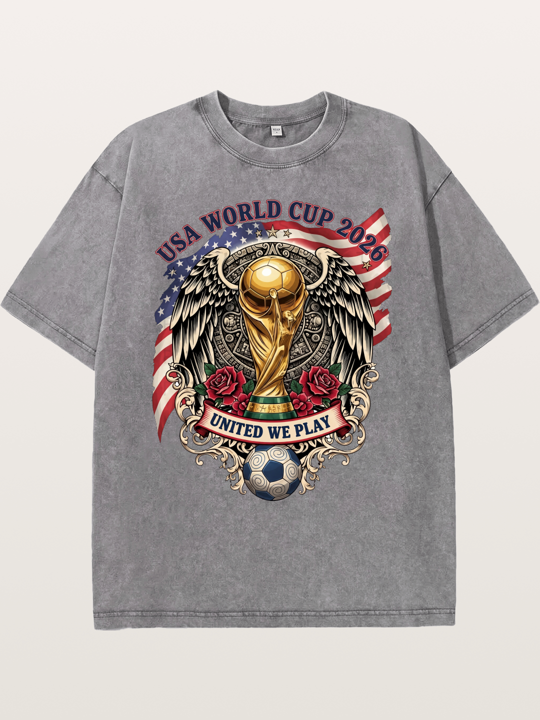 USA 2026 Winged World Cup Trophy Washed T-shirt