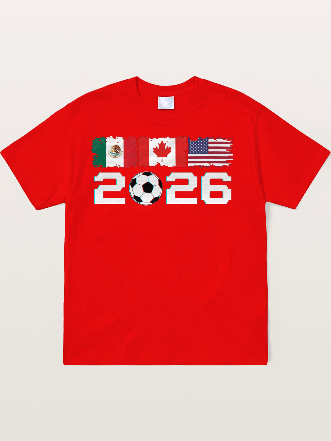 2026 WC USA Mexico Canada Flags Soft-Stay T-shirt