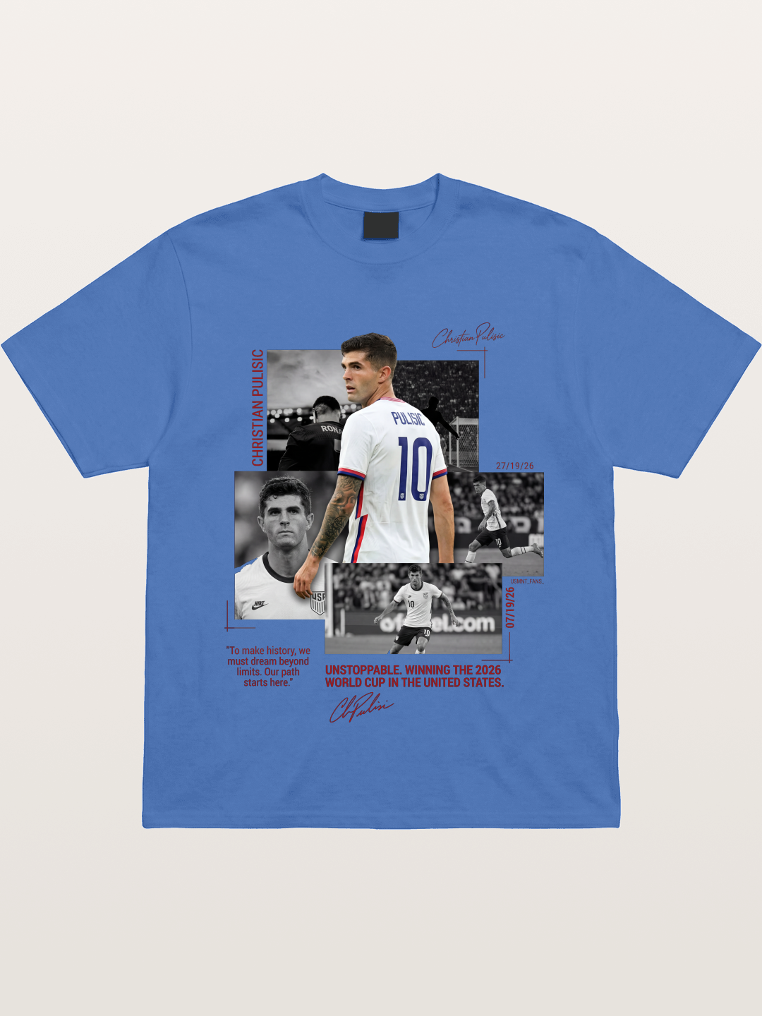 Christian Pulisic Match Day Montage Gildan T-shirt
