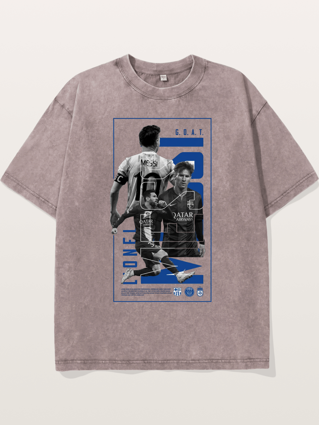 Messi GOAT Collage Poster Washed T-shirt