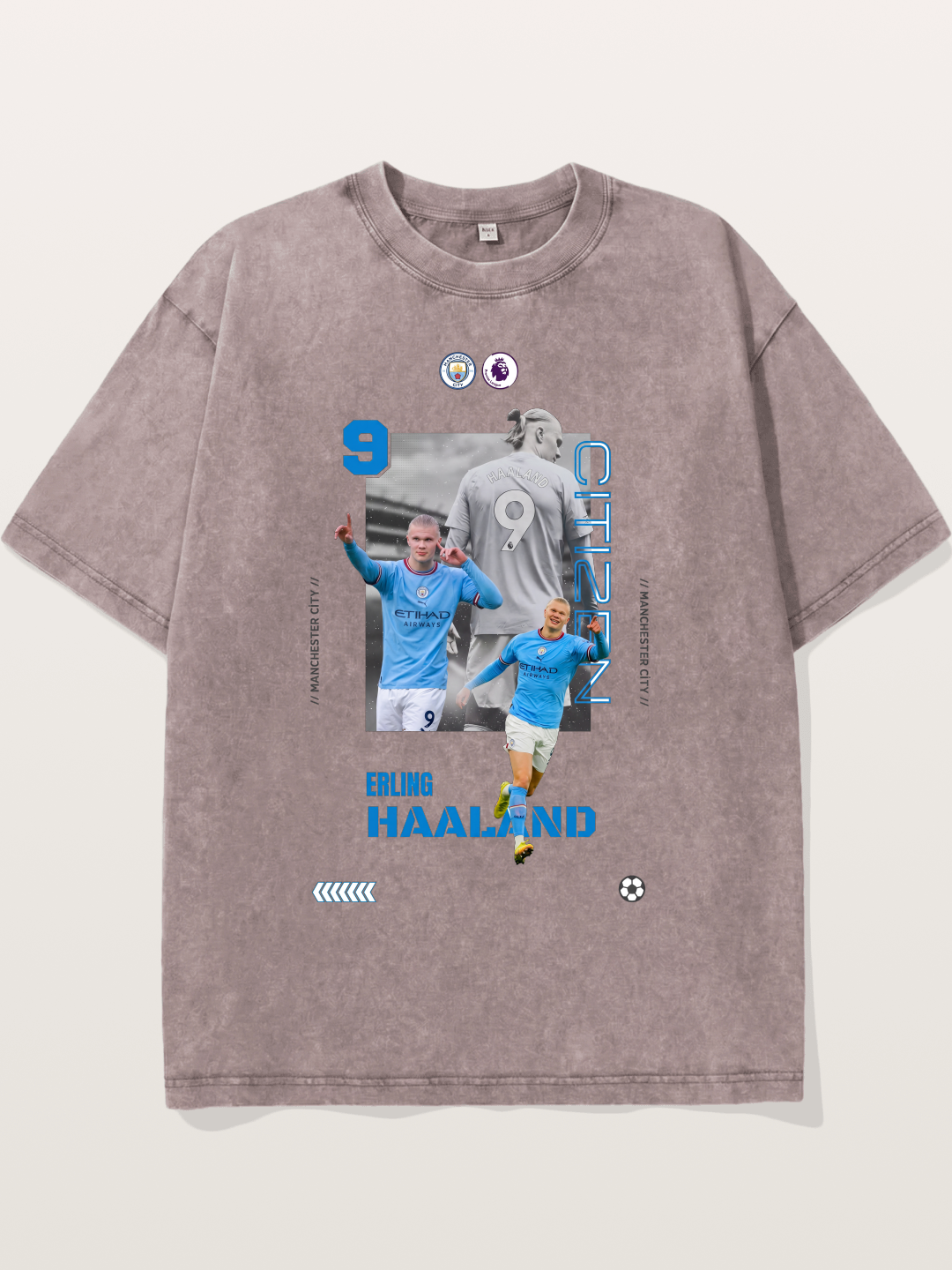 Haaland City Montage Print Washed T-shirt