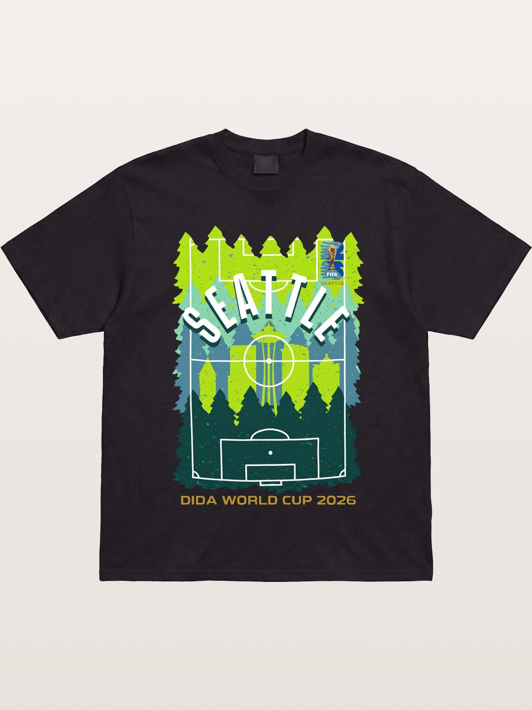 Seattle WC 2026 Forest Soccer Pitch Gildan T-shirt