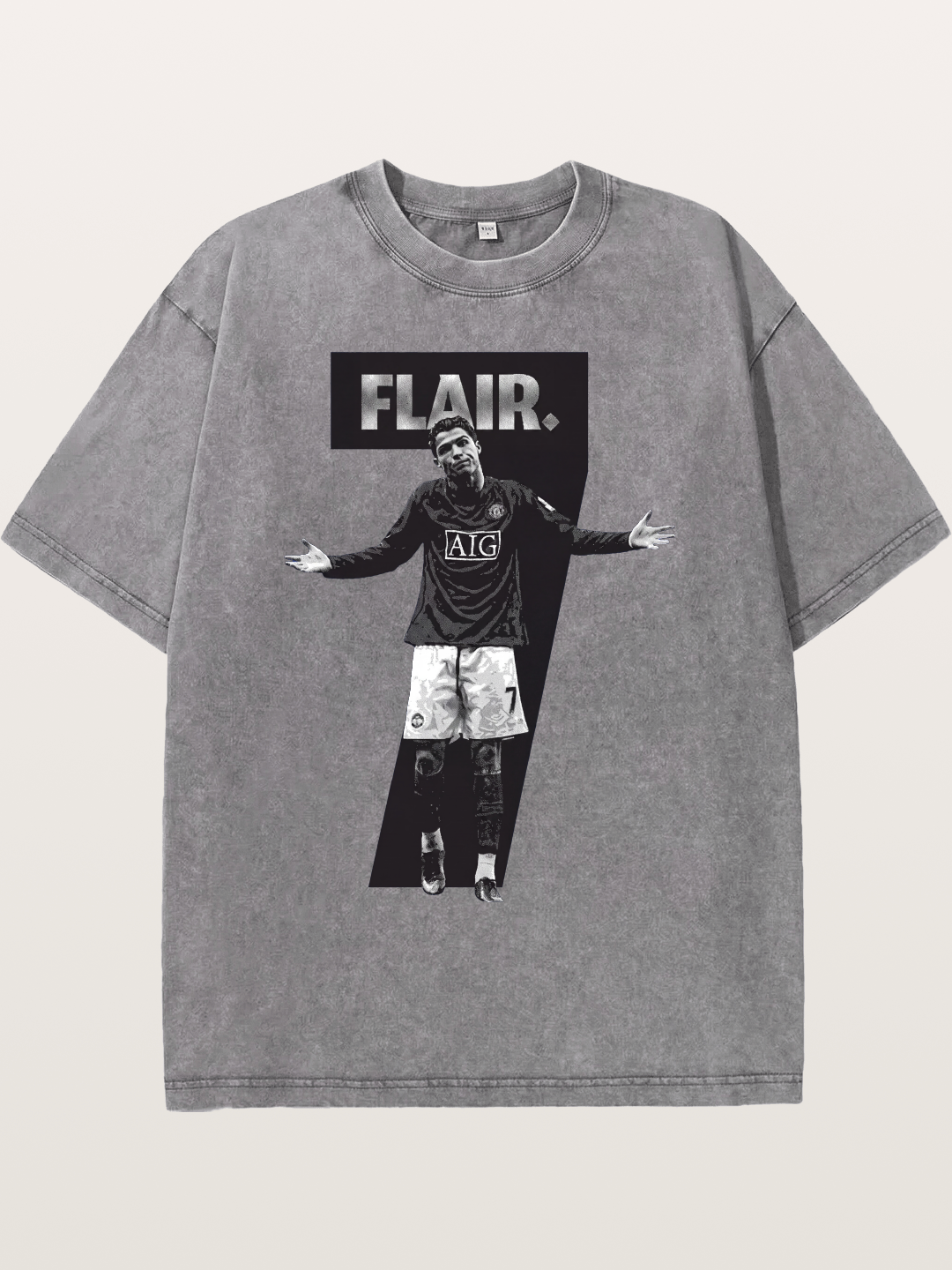 Ronaldo Black And White Number 7 Washed T-shirt