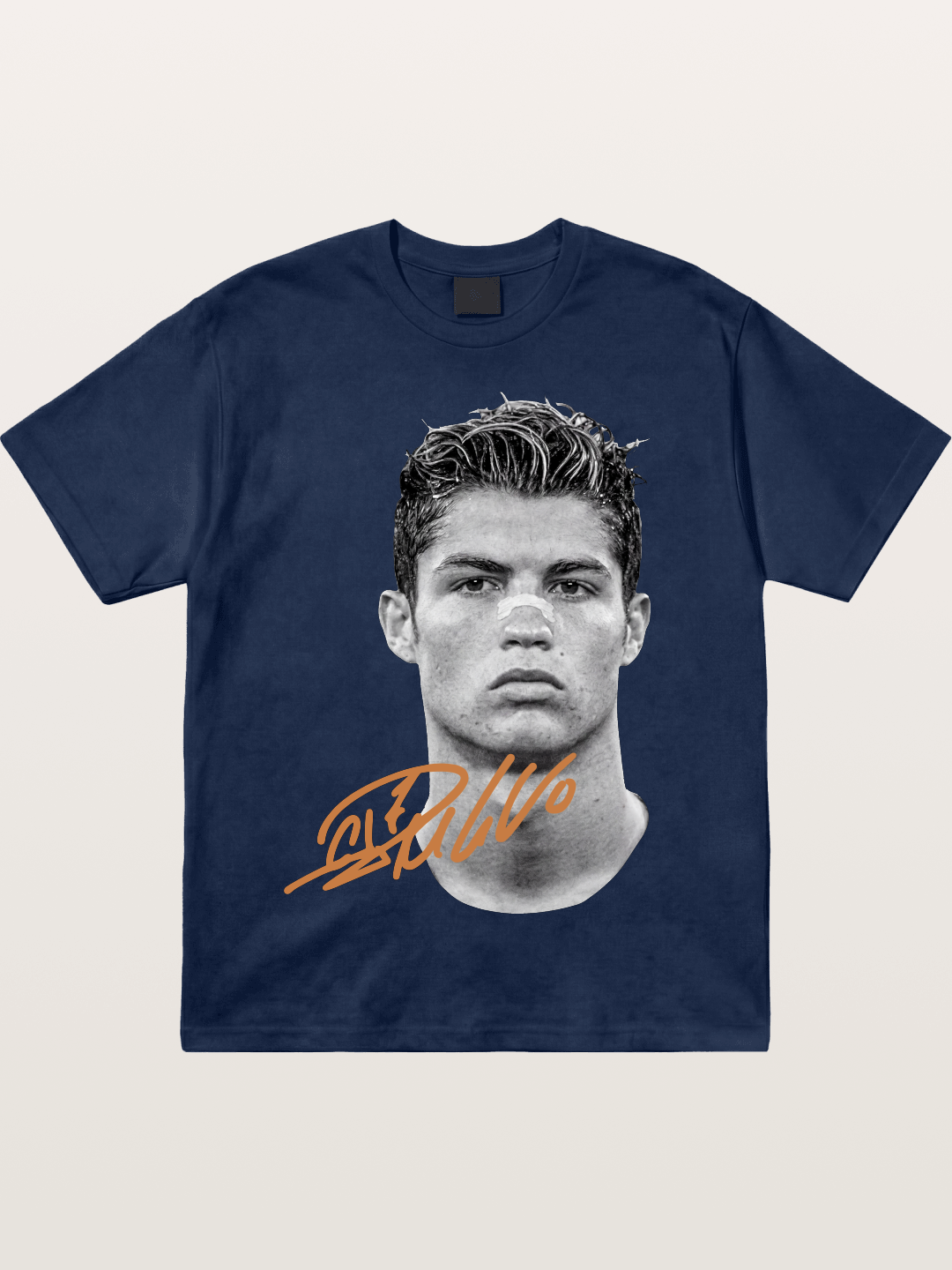 Cristiano Ronaldo Black White Portrait Cotton T-shirt