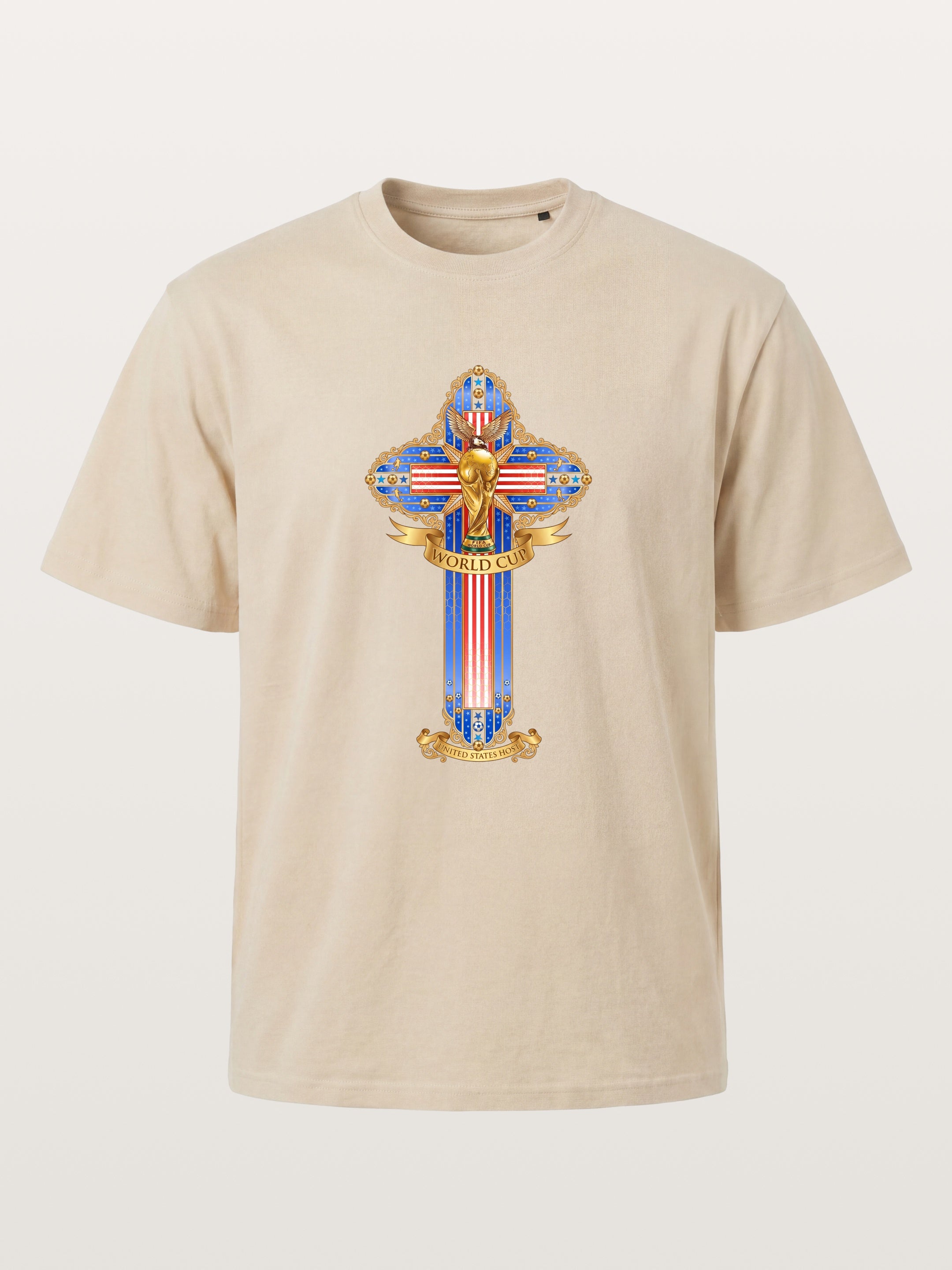 USA Cross World Cup Trophy Card Gildan T-shirt