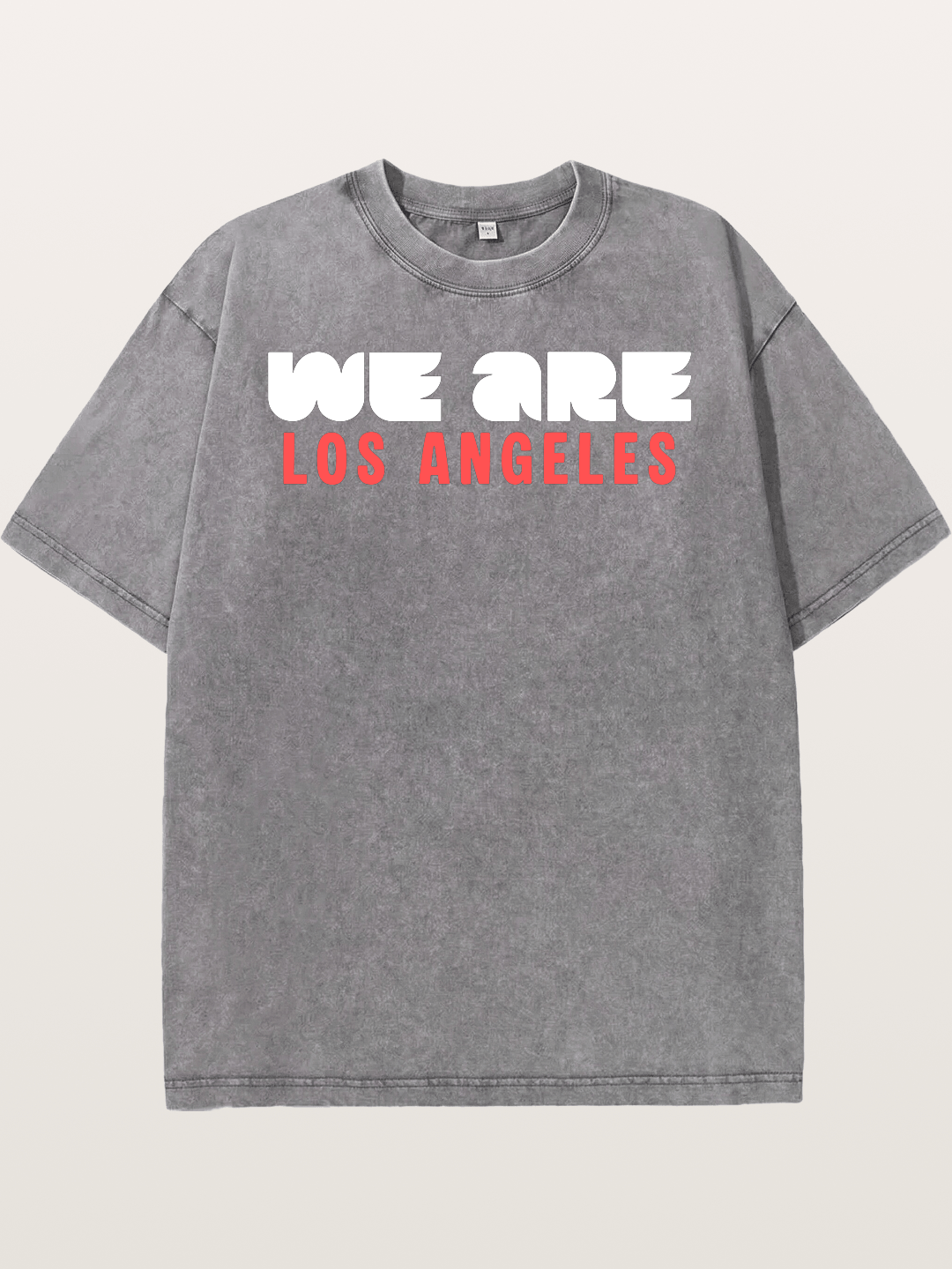Los Angeles Red-Blue Typo Washed T-shirt