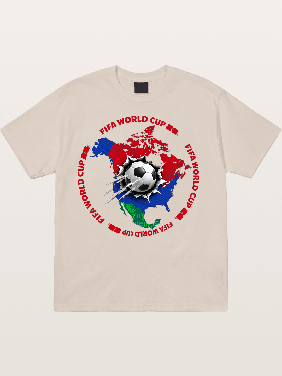 Soccer Ball Americas Burst Design Cotton T-shirt