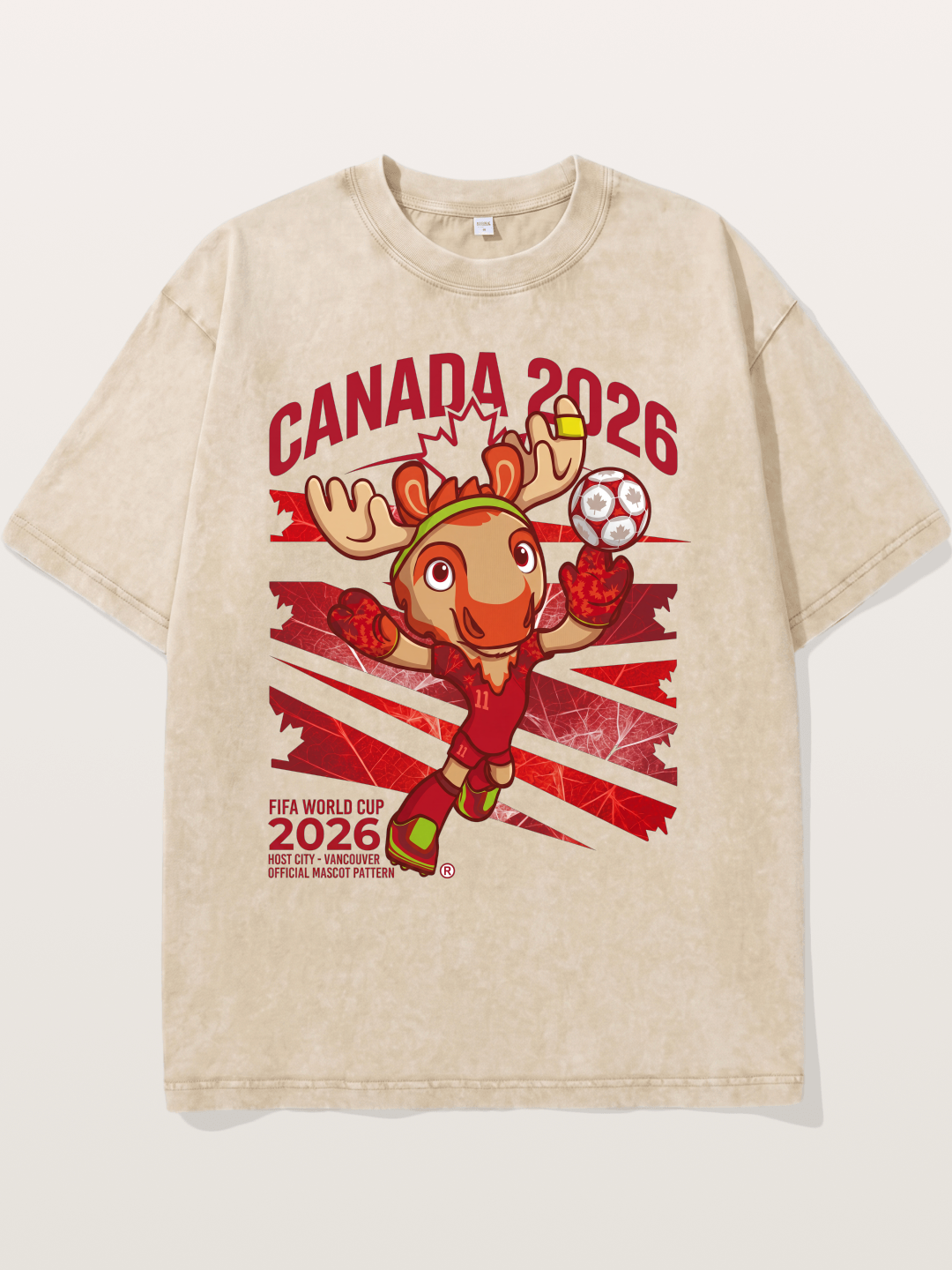 Canada 2026 Moose Mascot Washed T-shirt