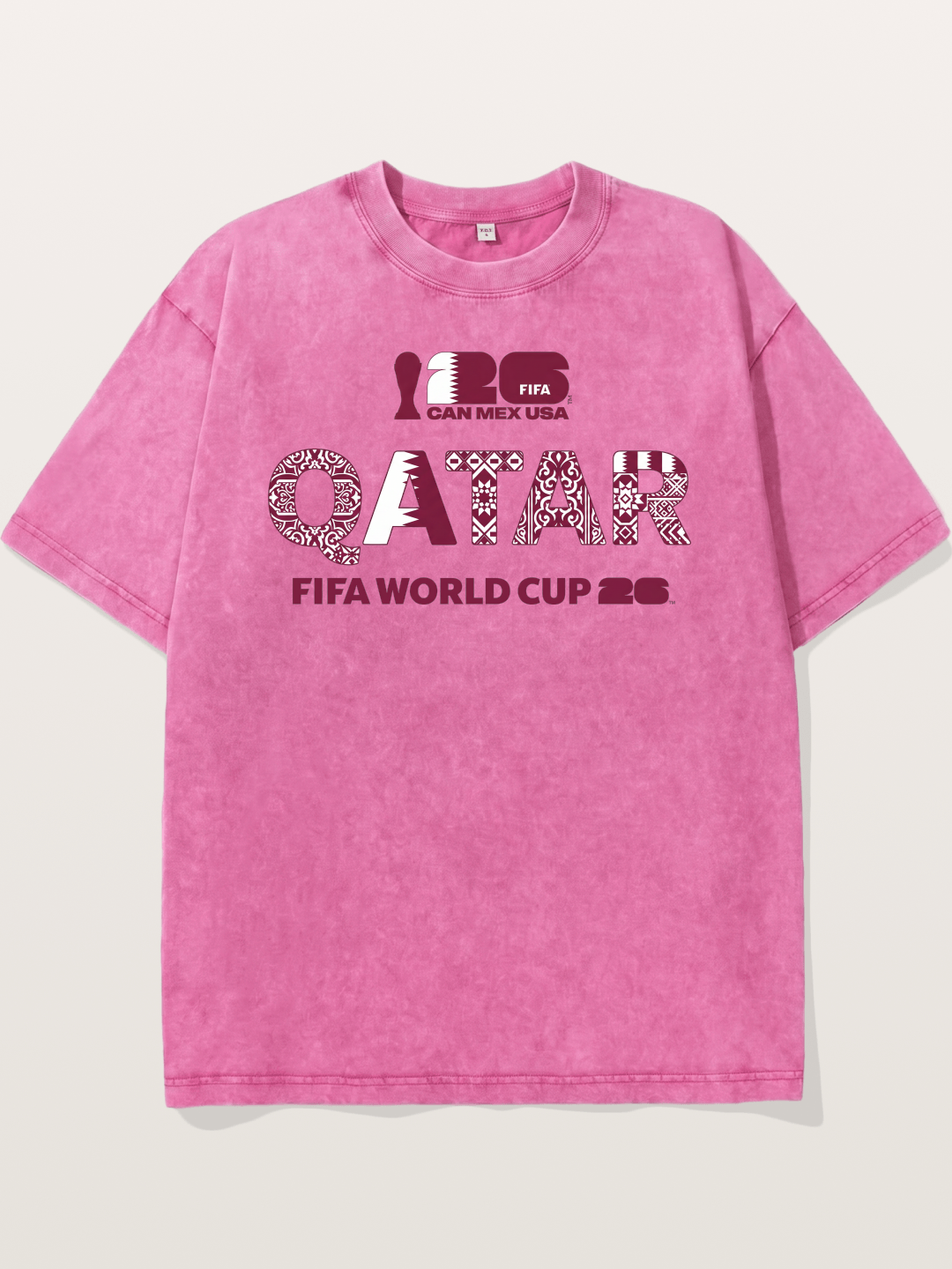 Qatar 2026 Geometric Ornament Art Washed T-shirt