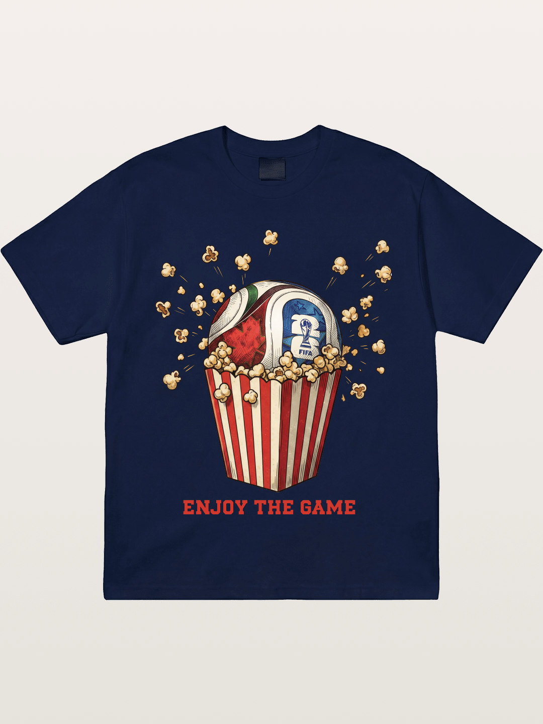 Soccer Ball in Popcorn Bucket Gildan T-shirt