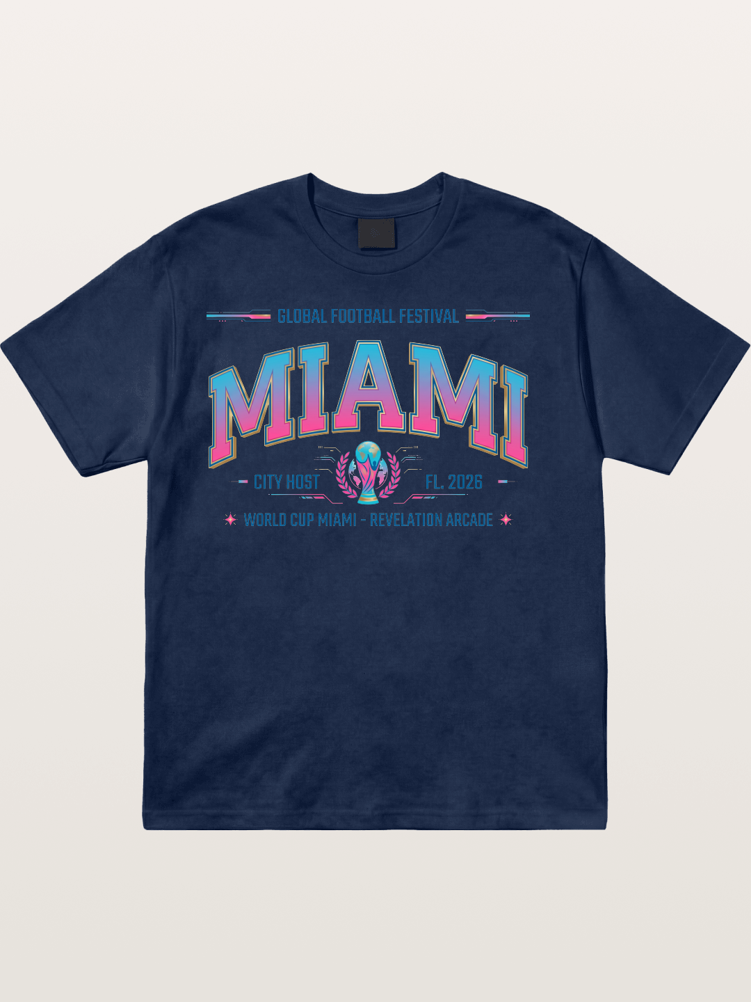 Miami 2026 WC Ombre Typography Cotton T-shirt