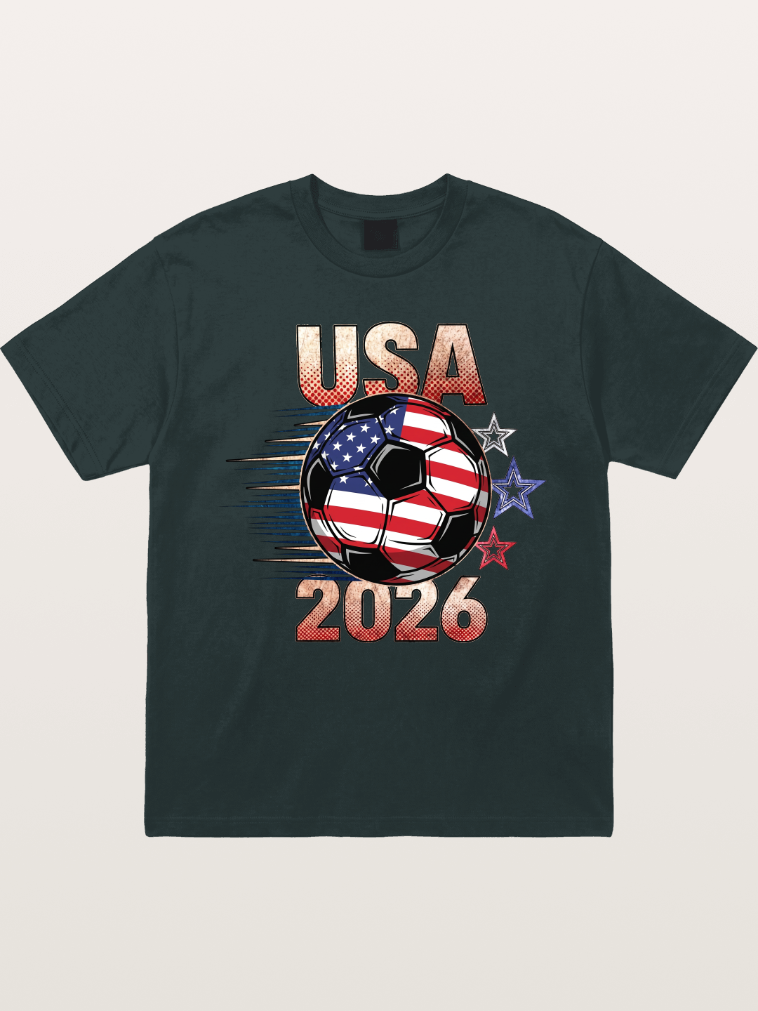 USA 2026 American Flag Soccer Ball Gildan T-shirt