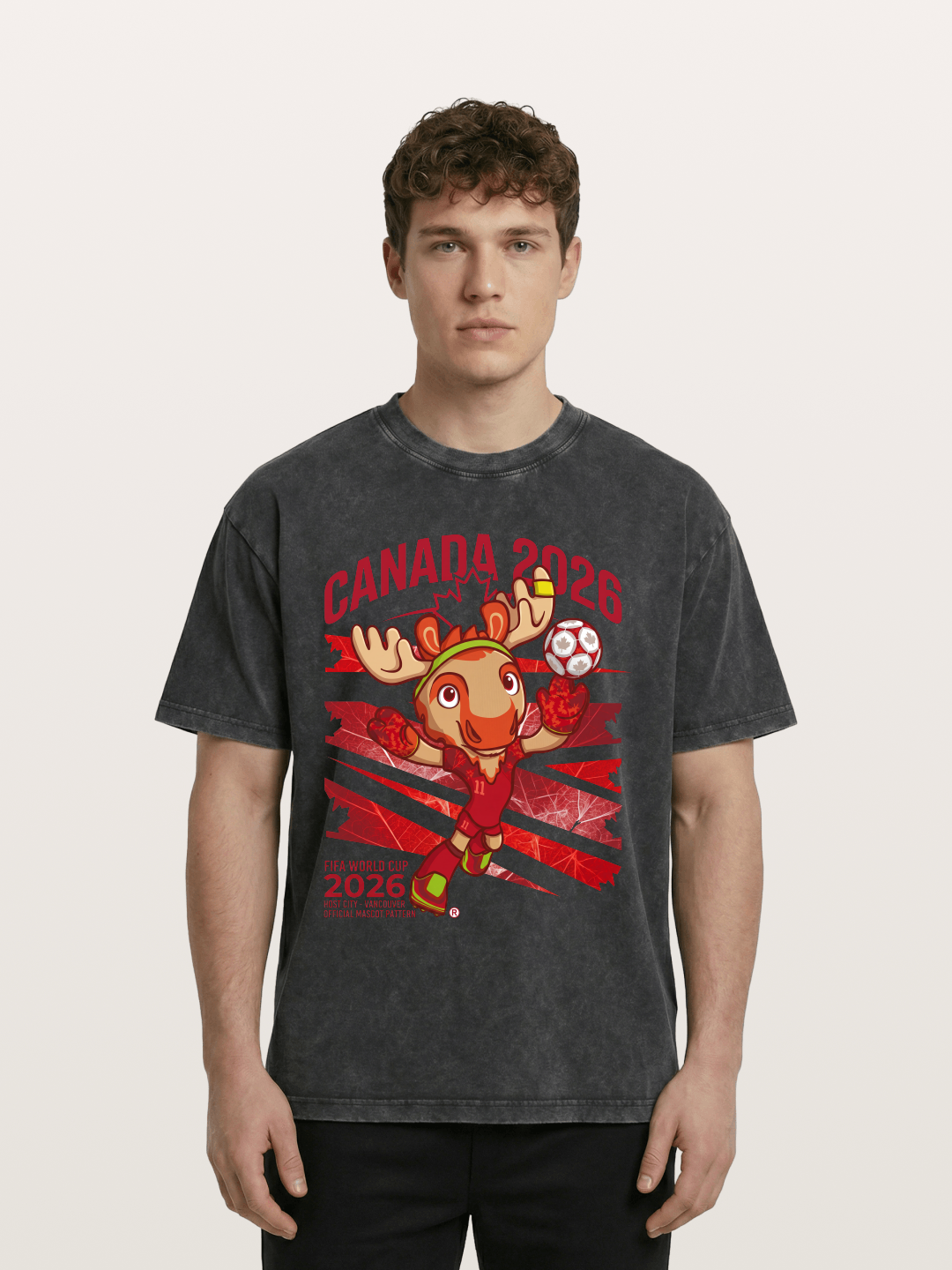 Canada 2026 Moose Mascot Washed T-shirt