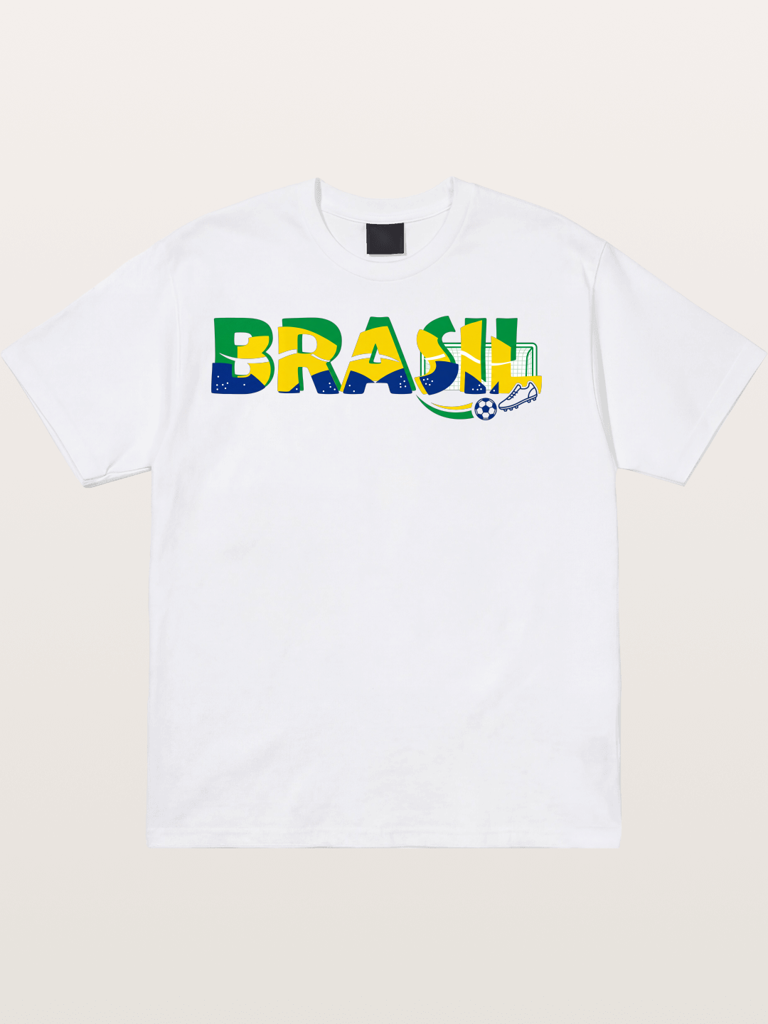 Brasil Typo Soccer Badge Cotton T-shirt