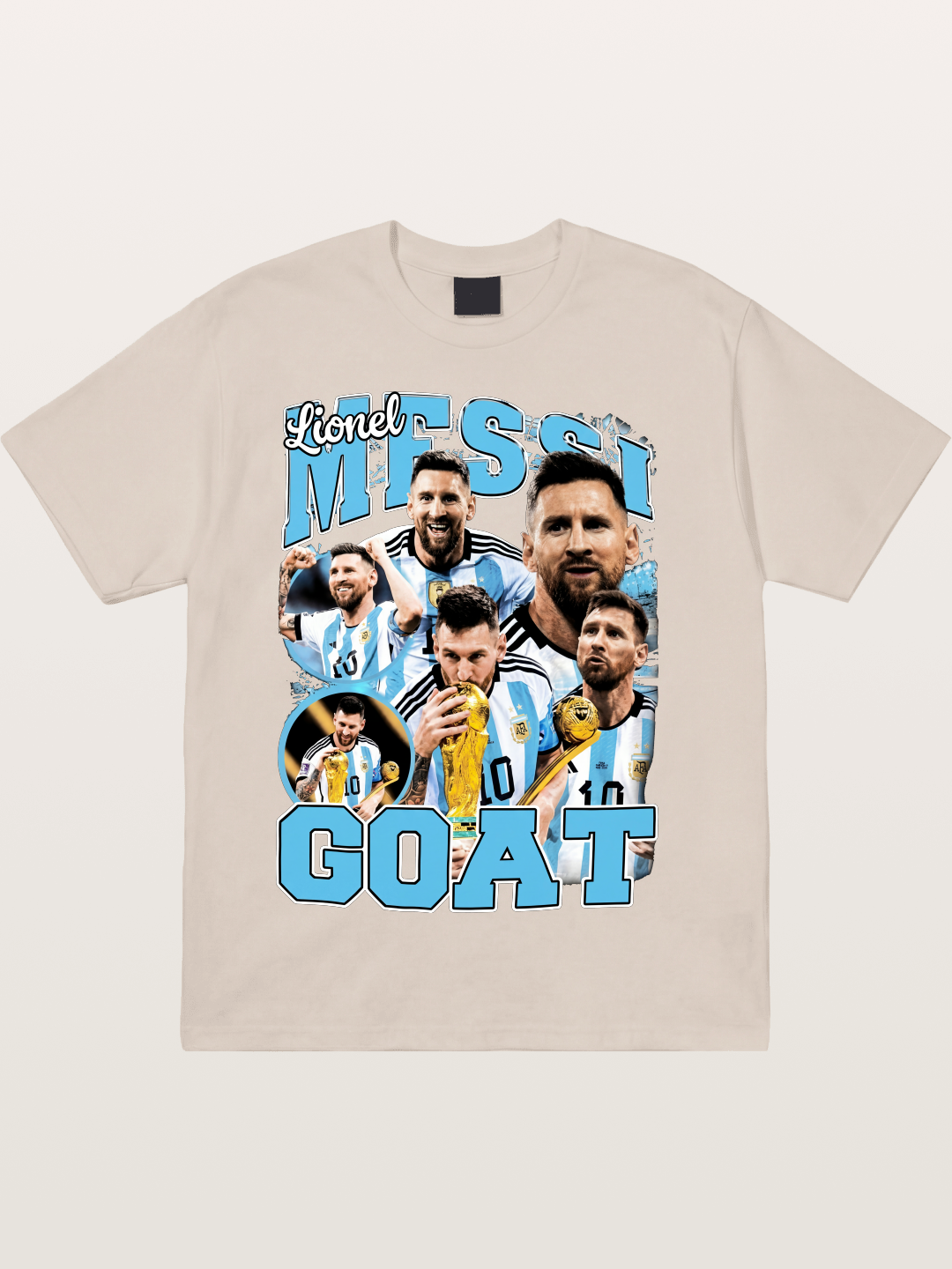 Lionel Messi GOAT Argentina Collage Cotton T-shirt