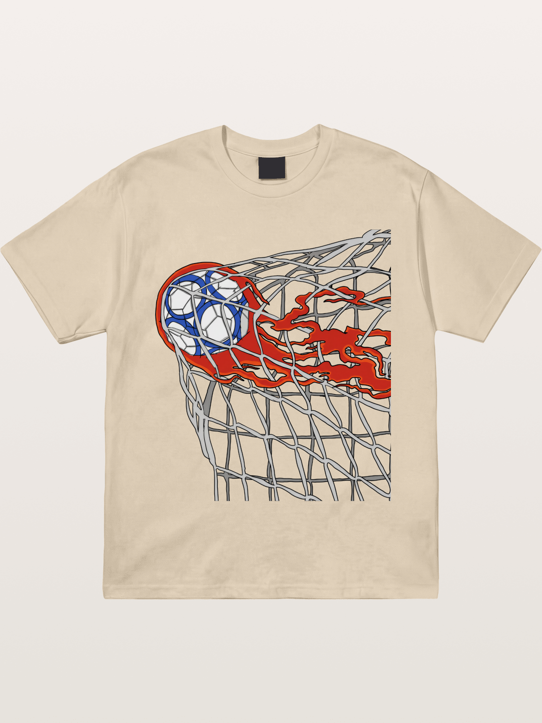 Flaming Goal Net Illustration Gildan T-shirt