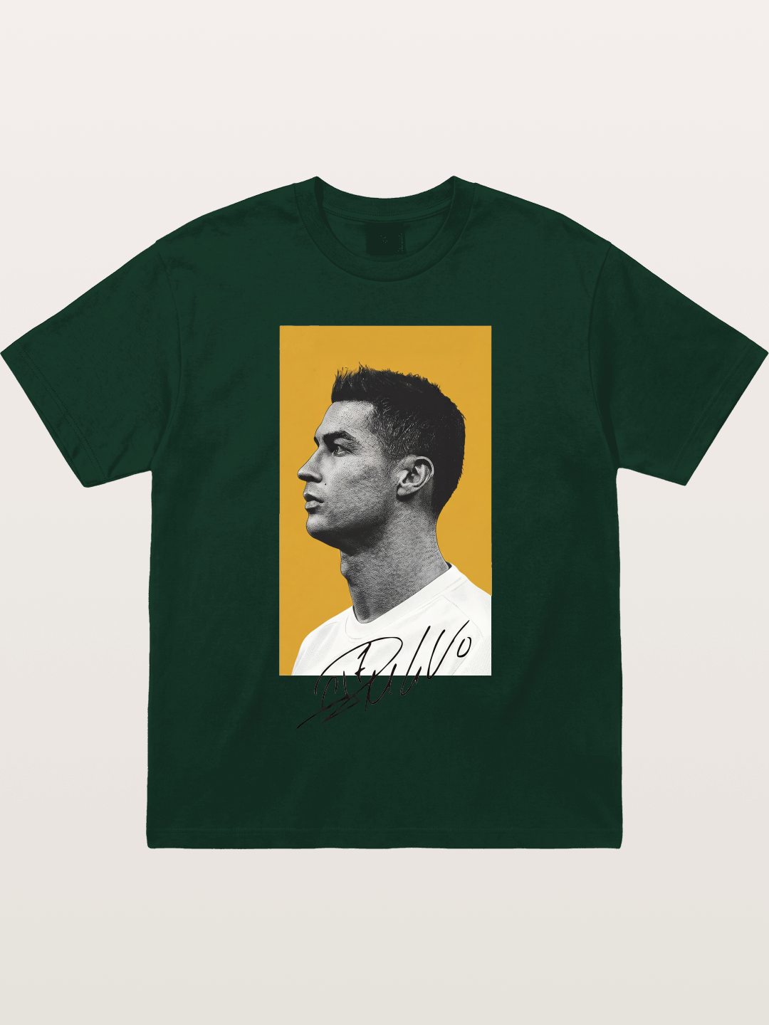 Ronaldo Gold Background Portrait Gildan T-shirt