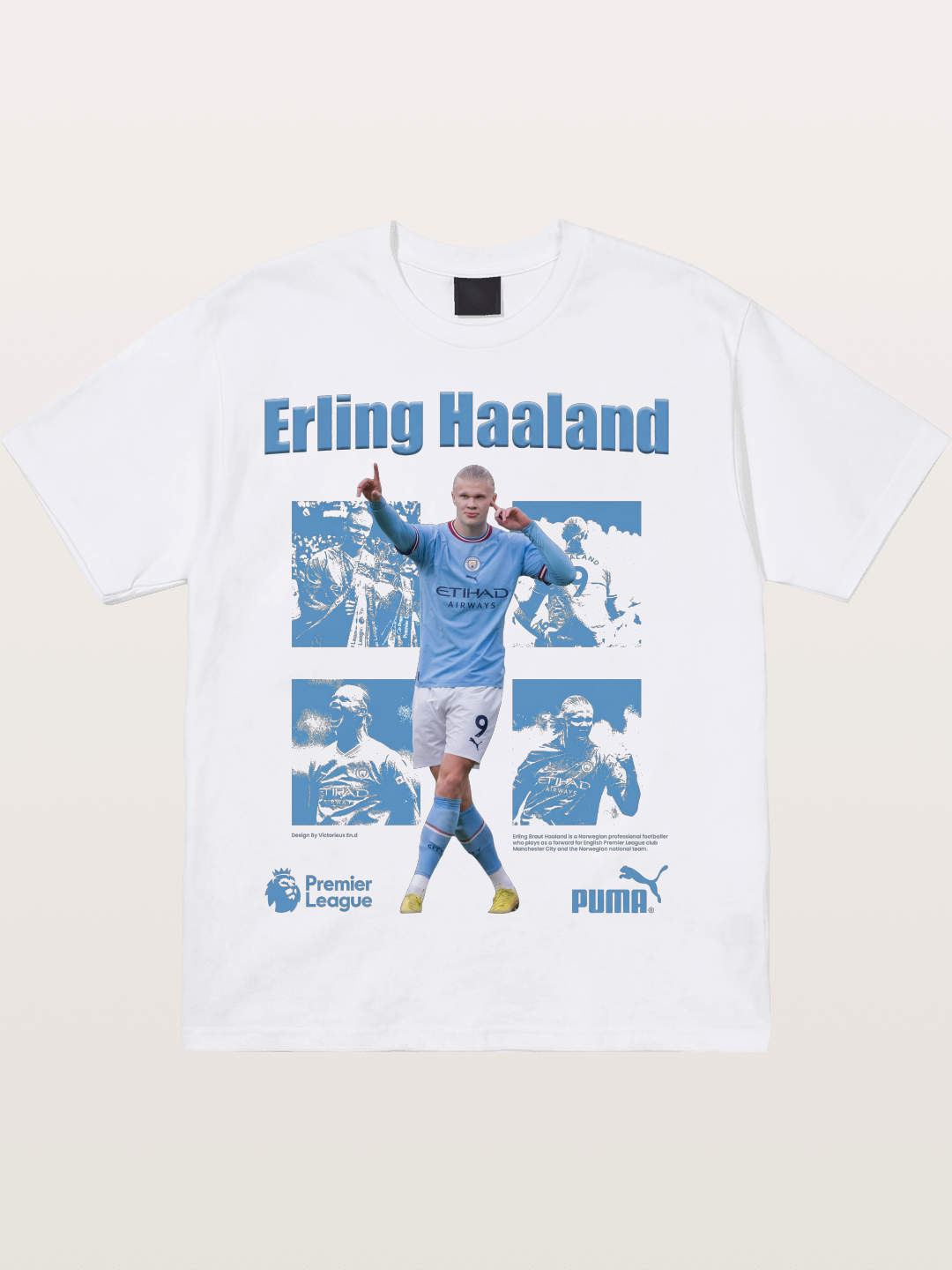 Haaland Premier League Poster Cotton T-shirt