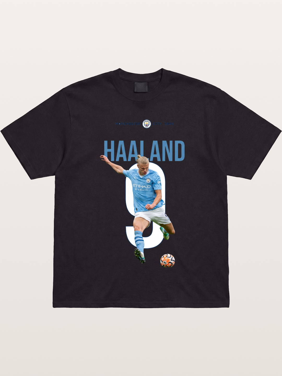Haaland Number 9 Action Shot Gildan T-shirt