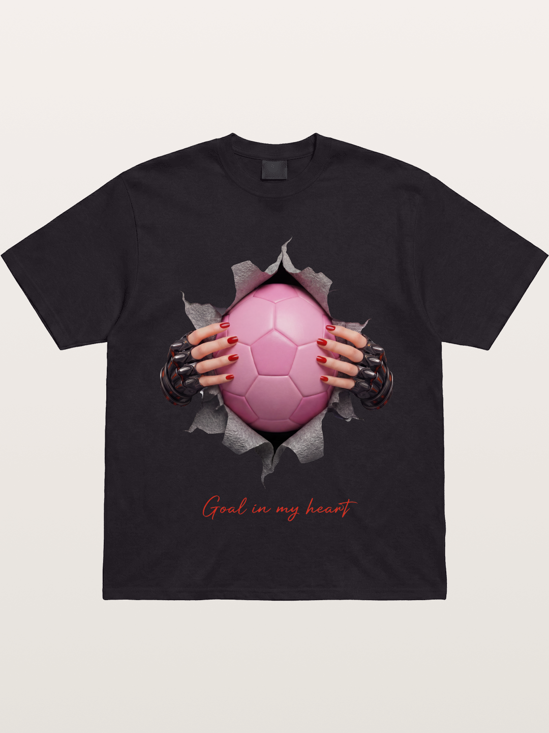 Pink Soccer Goal In My Heart Gildan T-shirt