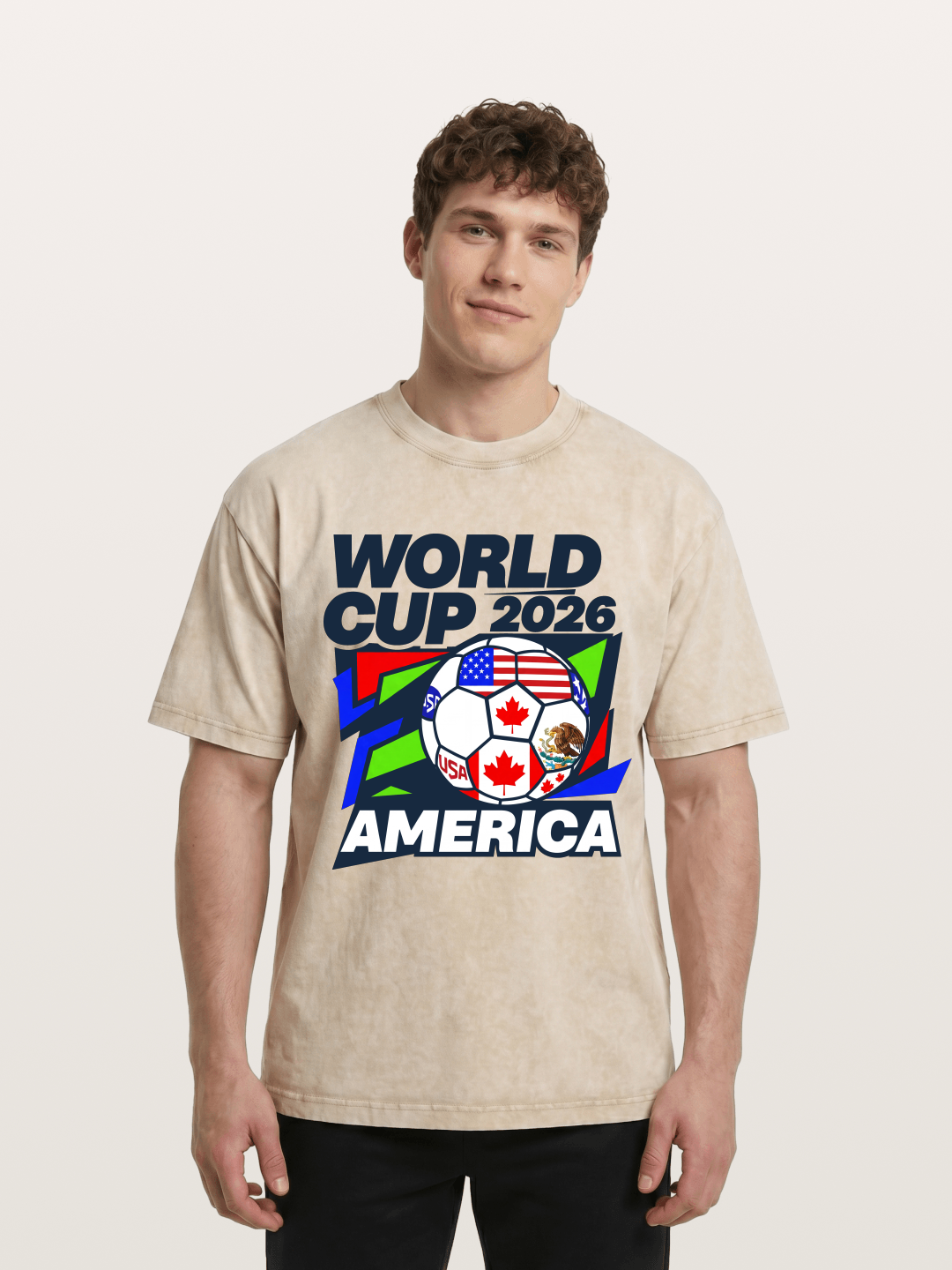 World Cup 2026 America Geometric Washed T-shirt