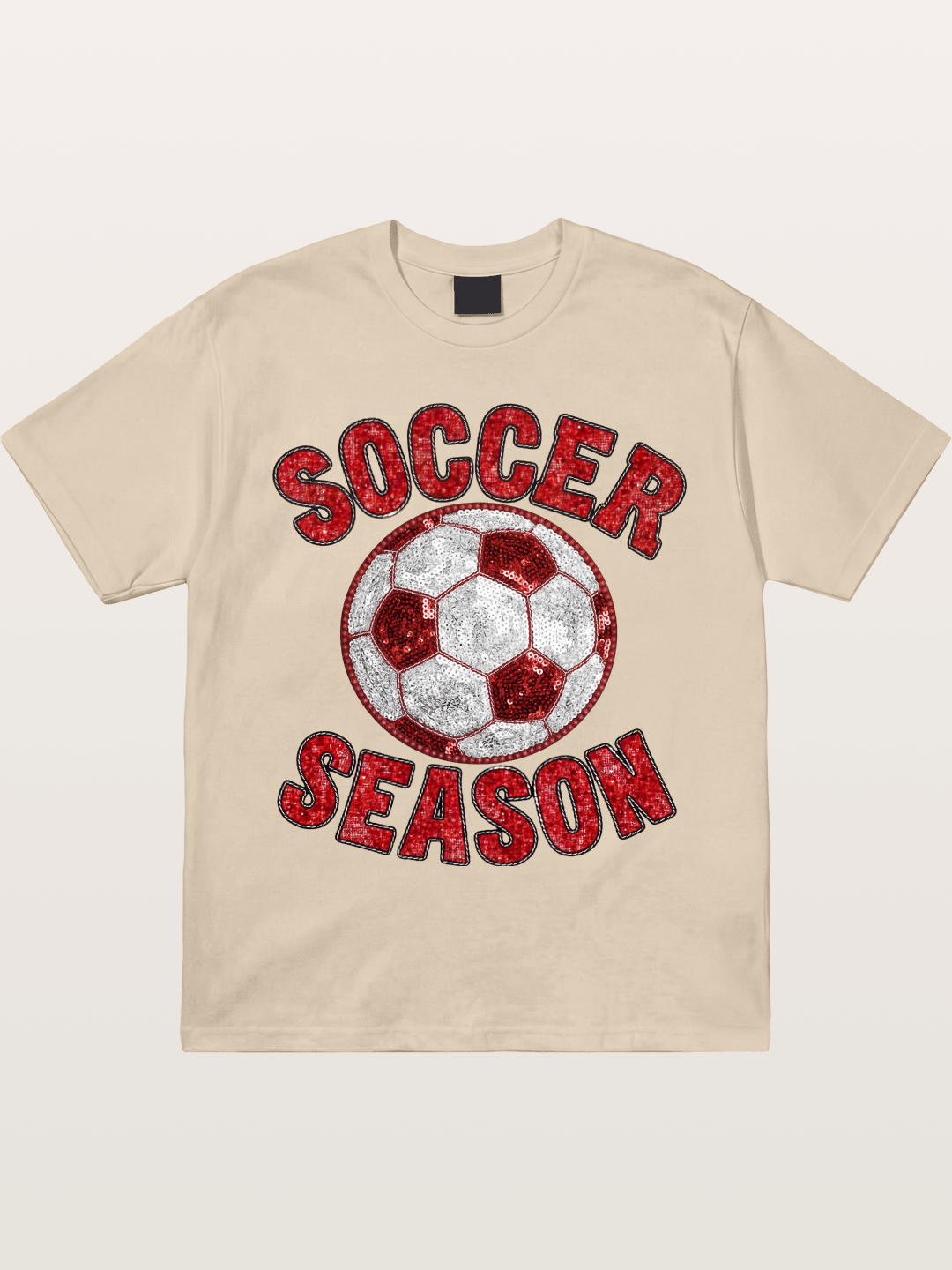 Glitter Soccer Season Badge Gildan T-shirt