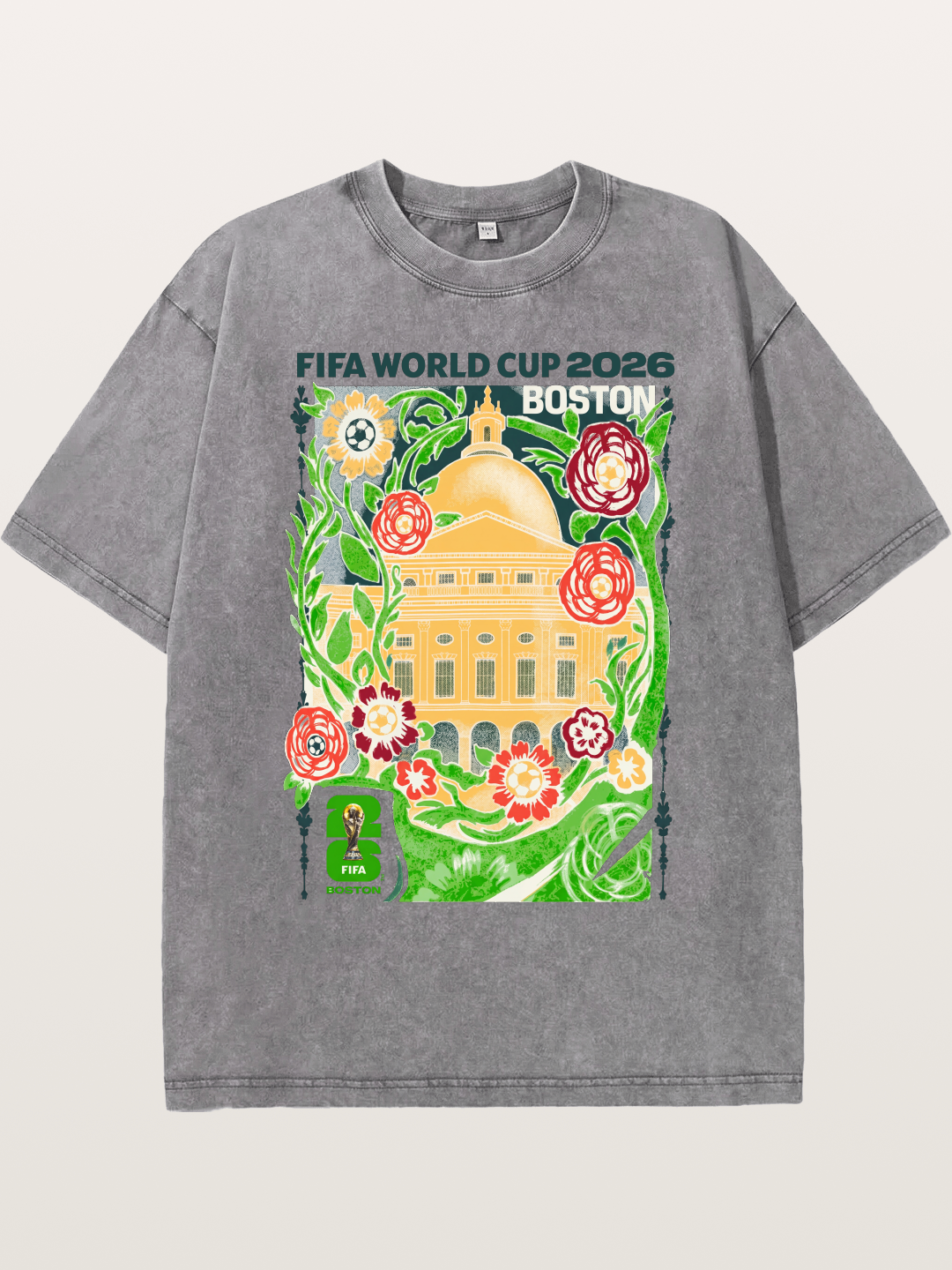 Boston WC 2026 Floral City Hall Art Washed T-shirt