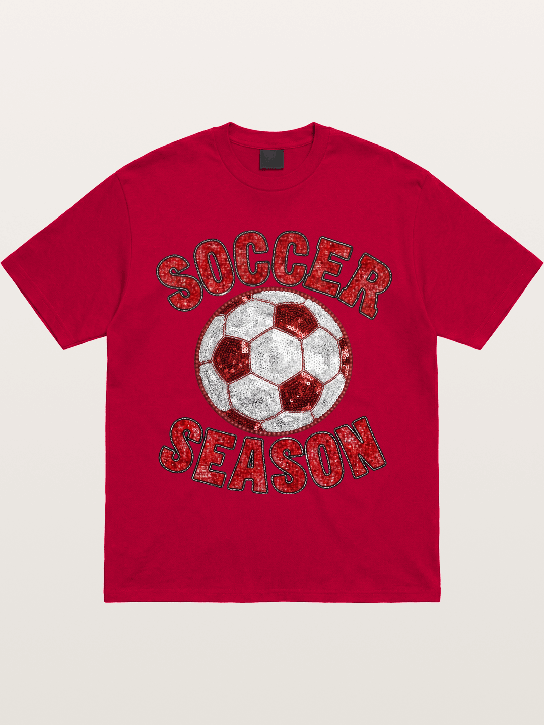 Glitter Soccer Season Badge Gildan T-shirt